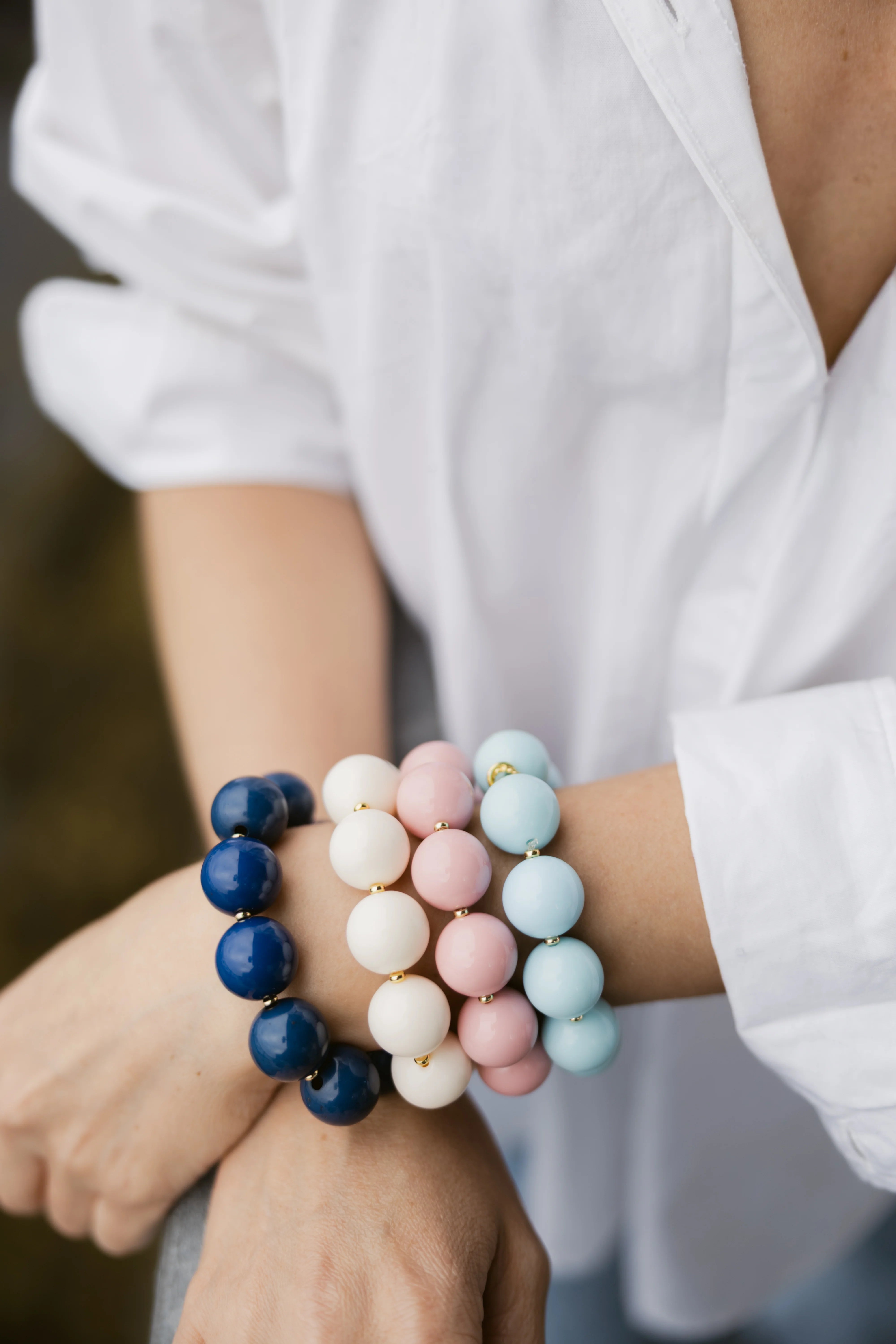 Summer Bauble Bracelet - Blue Small-Wear Loulu X Happy on Main-Happy on Main