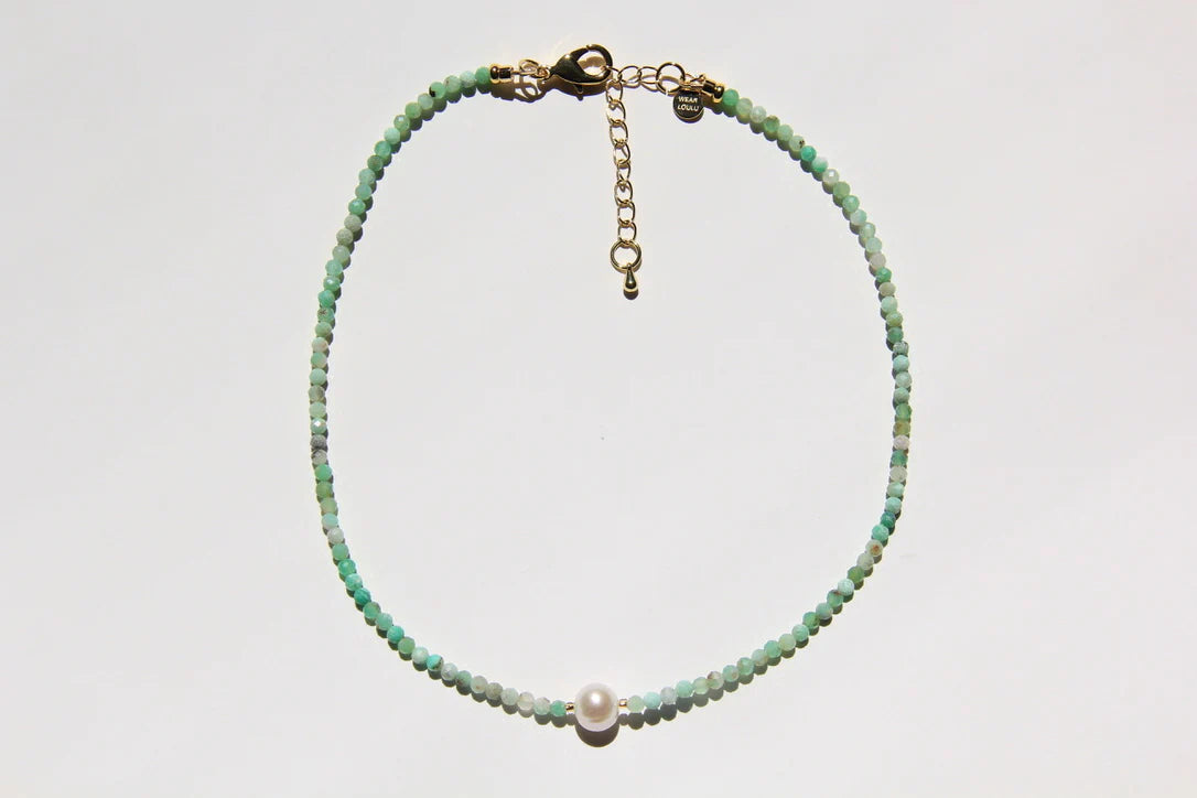 Abby Pearl Choker Necklace - Emerald-Wear Loulu X Happy on Main-Happy on Main