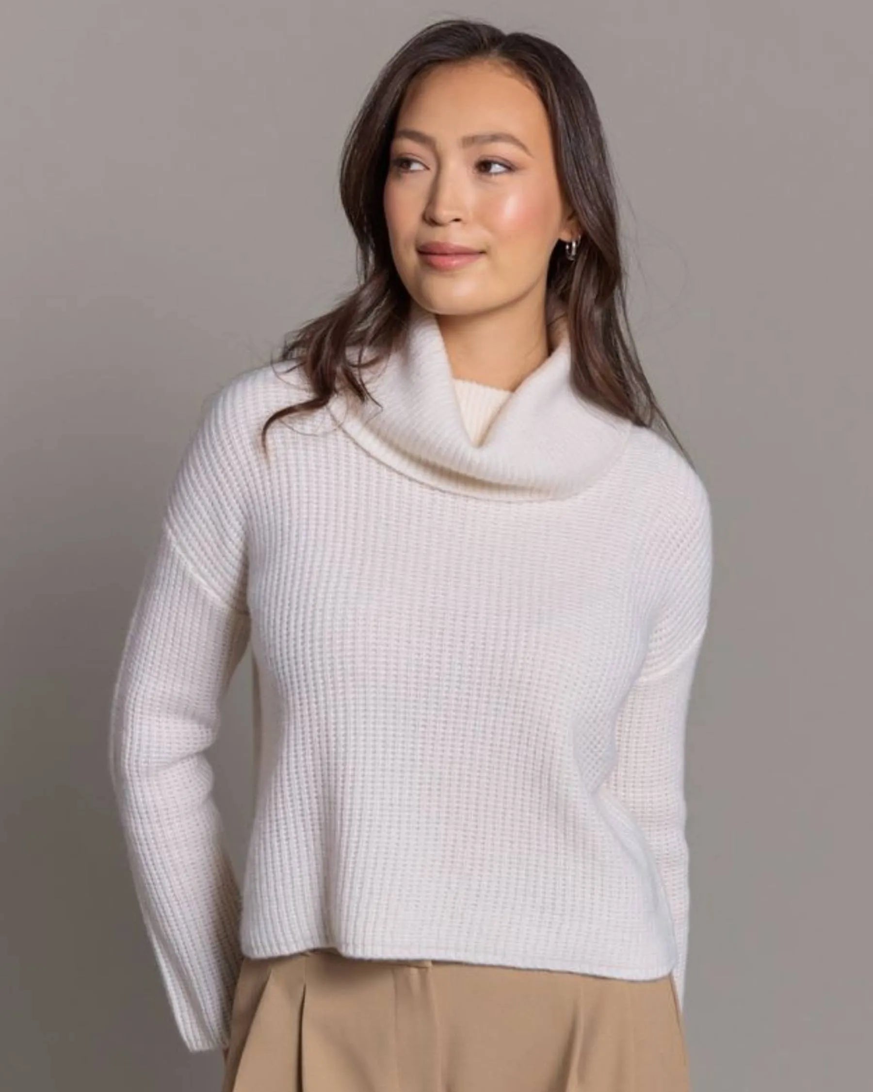 100% Cashmere Greer Shaker Turtleneck-Alashan Cashmere-Happy on Main