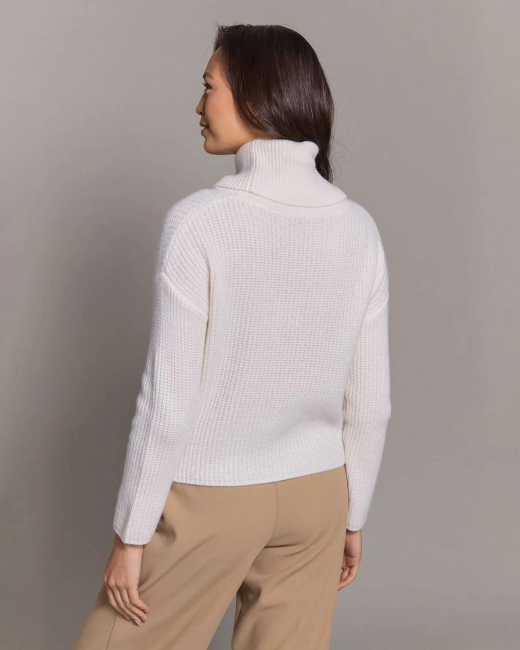100% Cashmere Greer Shaker Turtleneck-Alashan Cashmere-Happy on Main