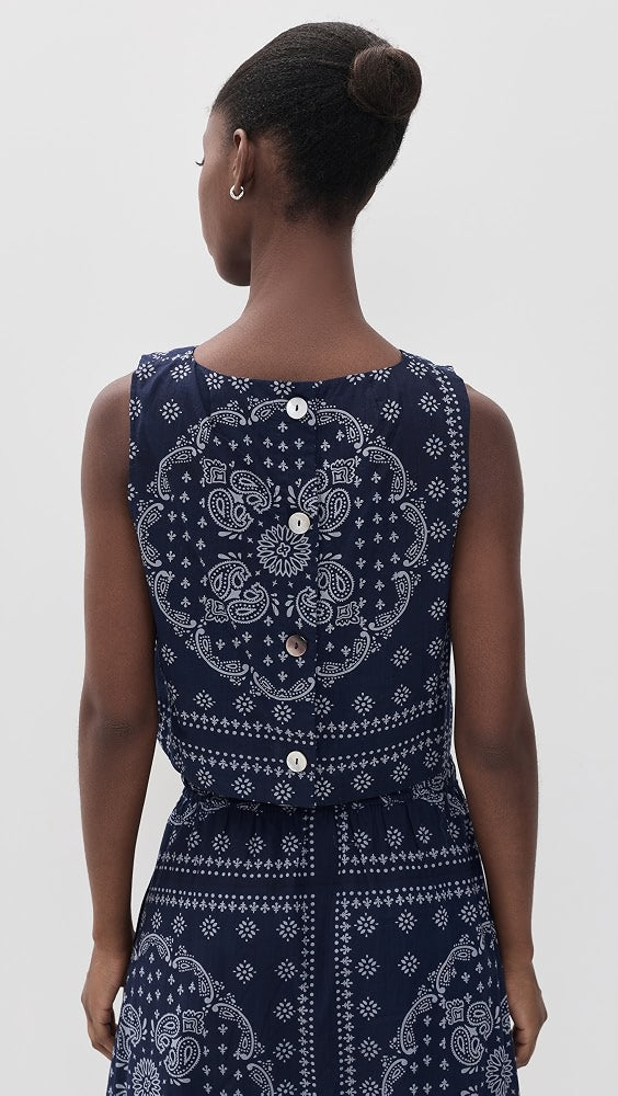 Josie Tank - Navy/Dusty Blue Bandana-Marea-Happy on Main