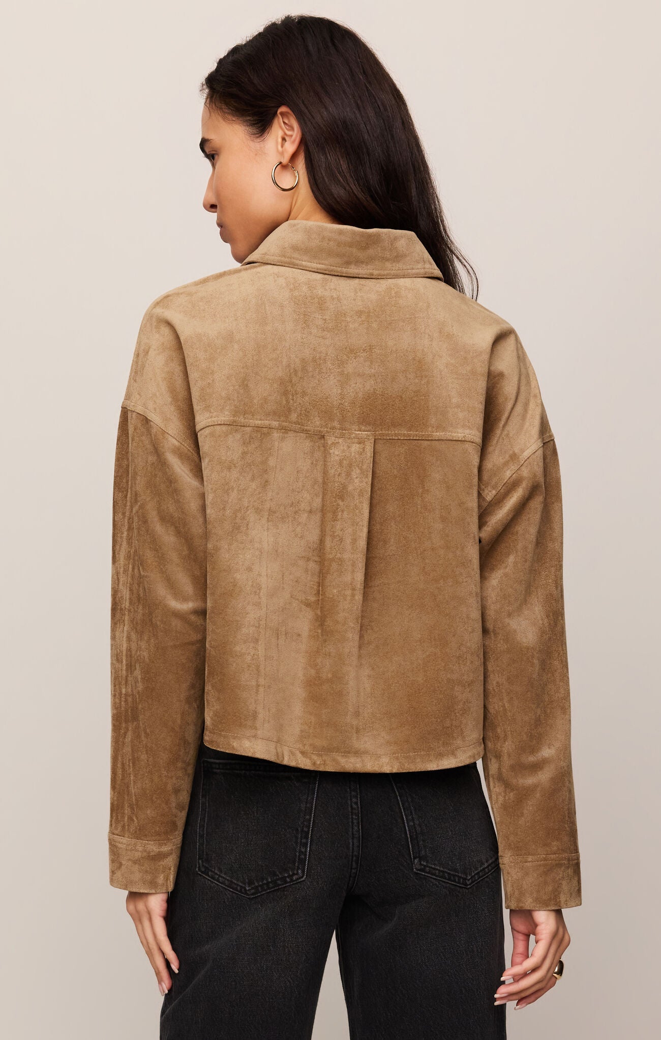 All Day Cropped Suede Jacket - Light Sand-Z Supply-Happy on Main