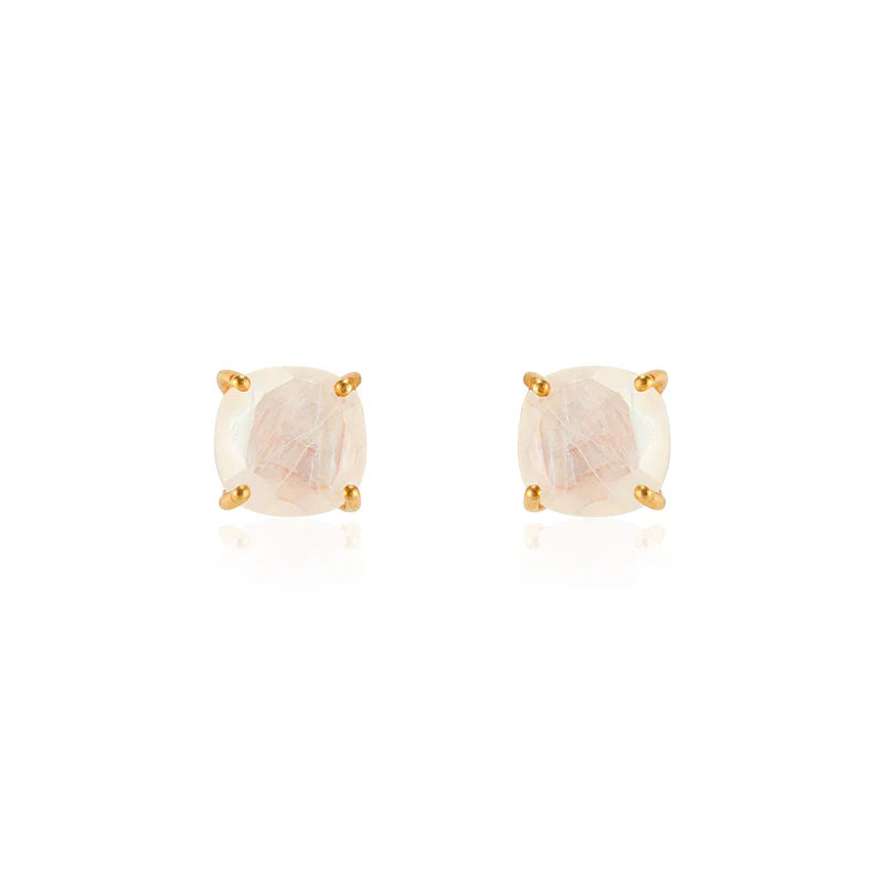 Emmy Studs - Rainbow Moonstone-Elli Parr-Happy on Main