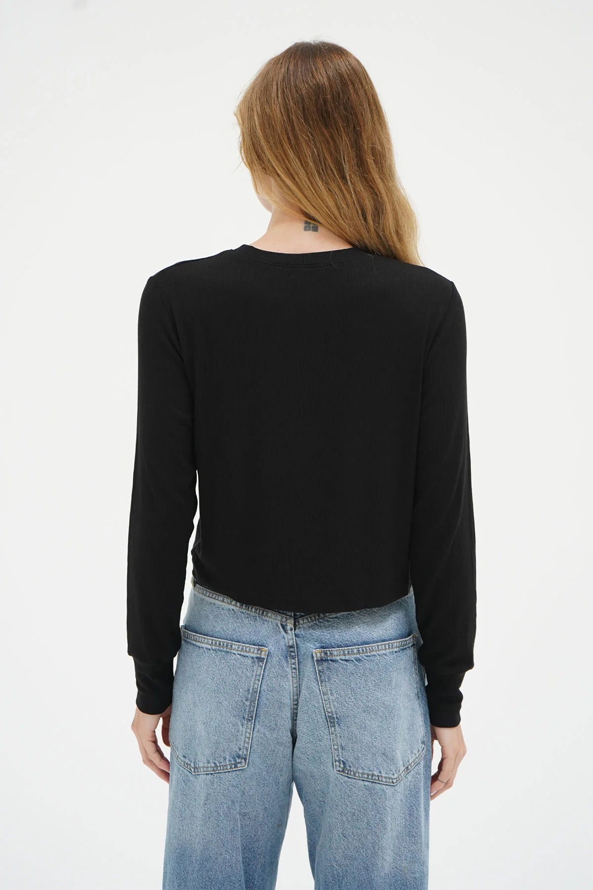 Long Sleeve Ribbed Crew-Casual Tops-Happy on Main
