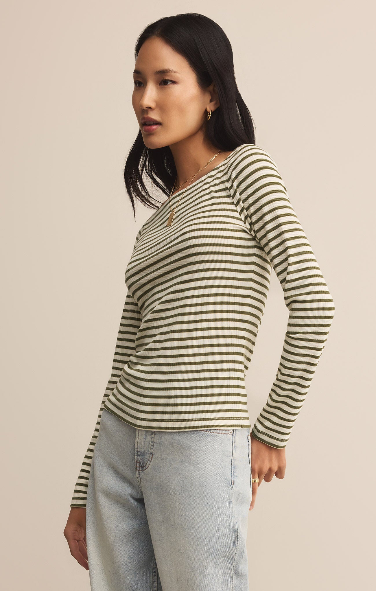 Pristine Striped Tee-Basic Tanks + Tees-Happy on Main