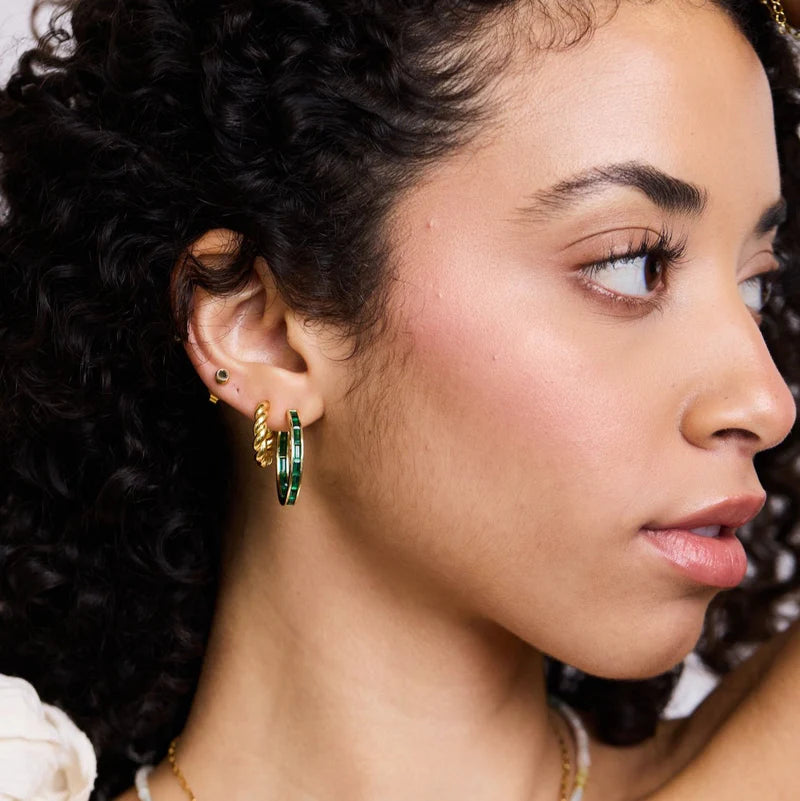 Semma Gem Hoop - Green Onyx-Elli Parr-Happy on Main