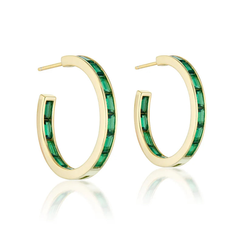 Semma Gem Hoop - Green Onyx-Elli Parr-Happy on Main