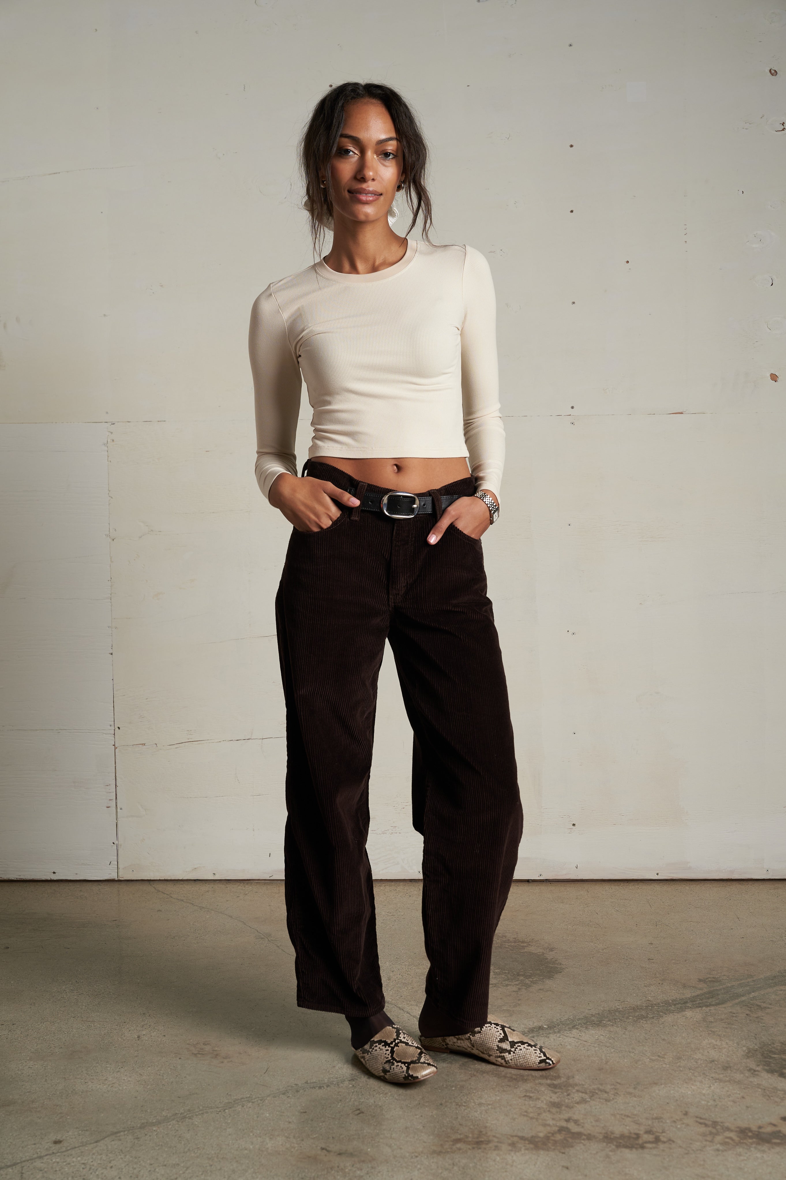 Sienna Luxe Rib Cropped Long Sleeve - Sugar-perfectwhitetee-Happy on Main