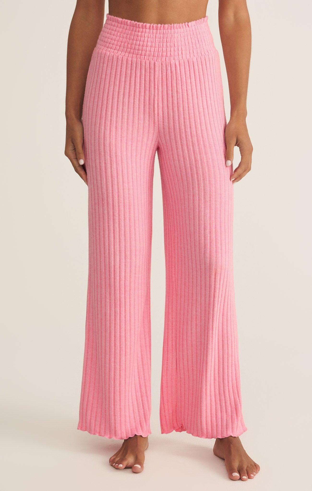 Dawn Smocked Rib Pant-Athleisure-Happy on Main
