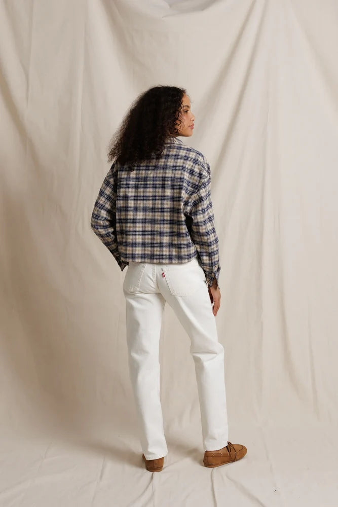 Tate Button Down Shirt - Sugar Plaid-perfectwhitetee-Happy on Main