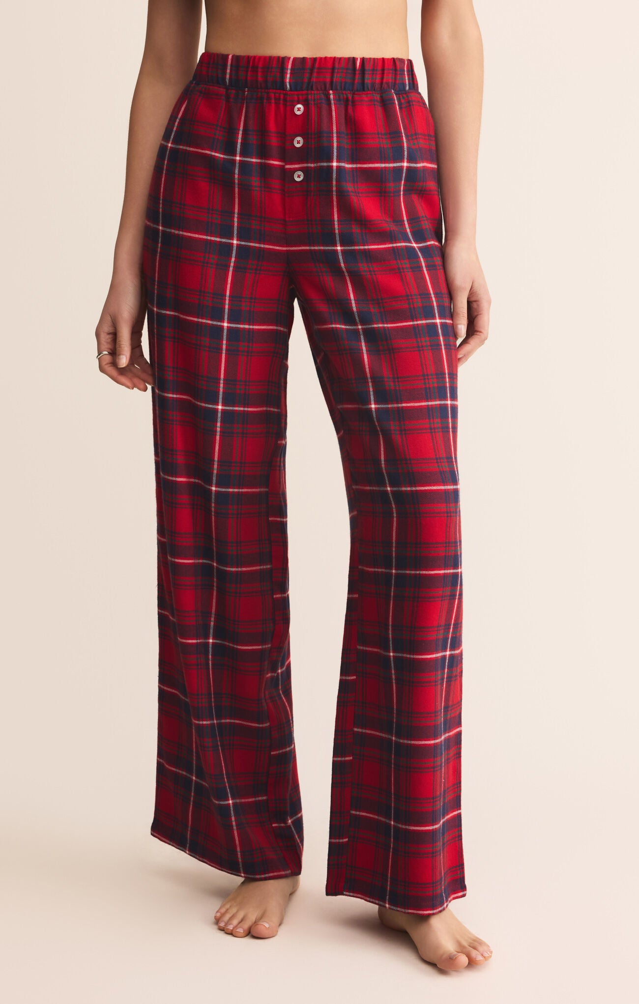 Hangout Plaid Pant - Haute Red-Z Supply-Happy on Main