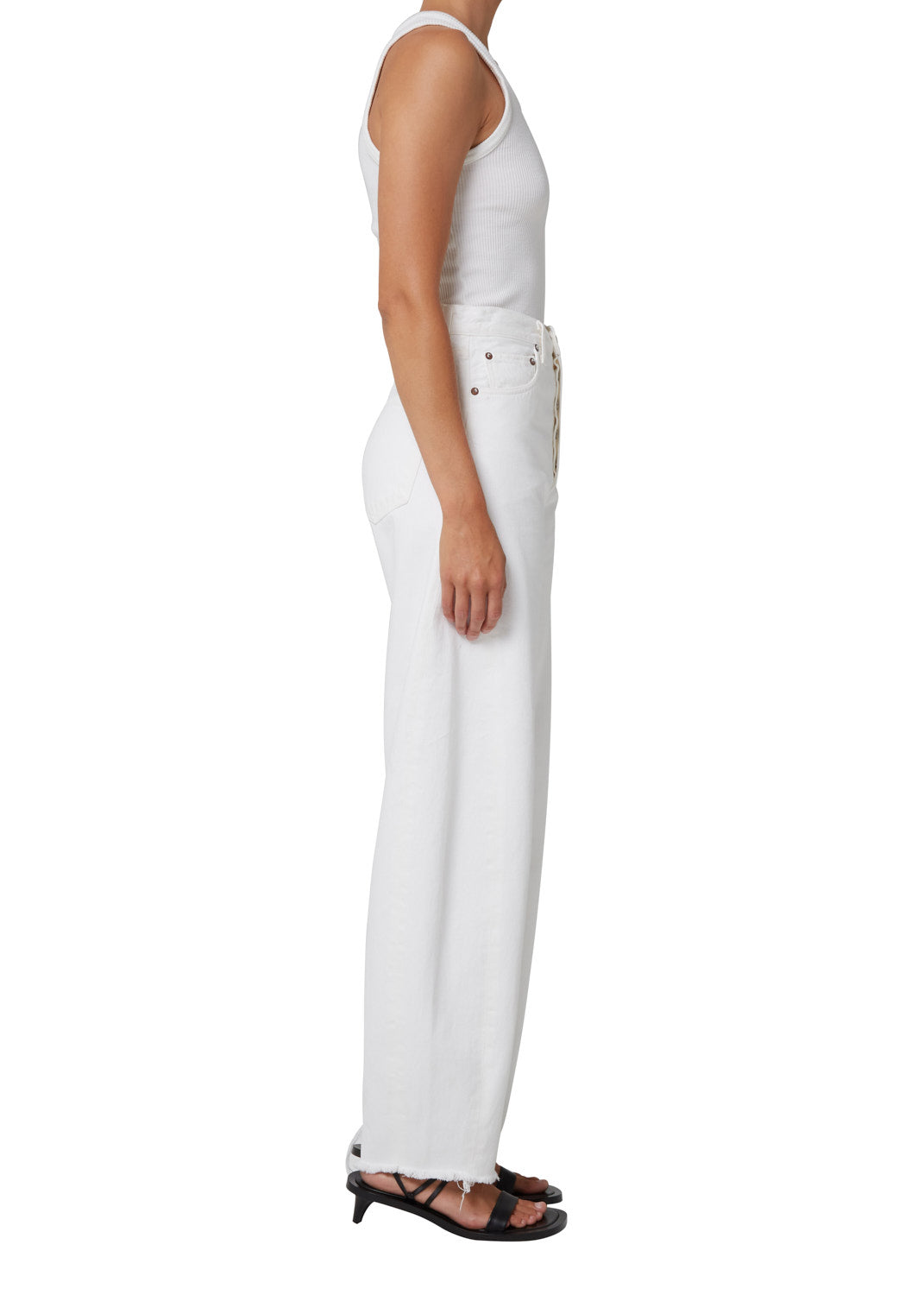 Luna Pieced Jean-White Jeans-Happy on Main