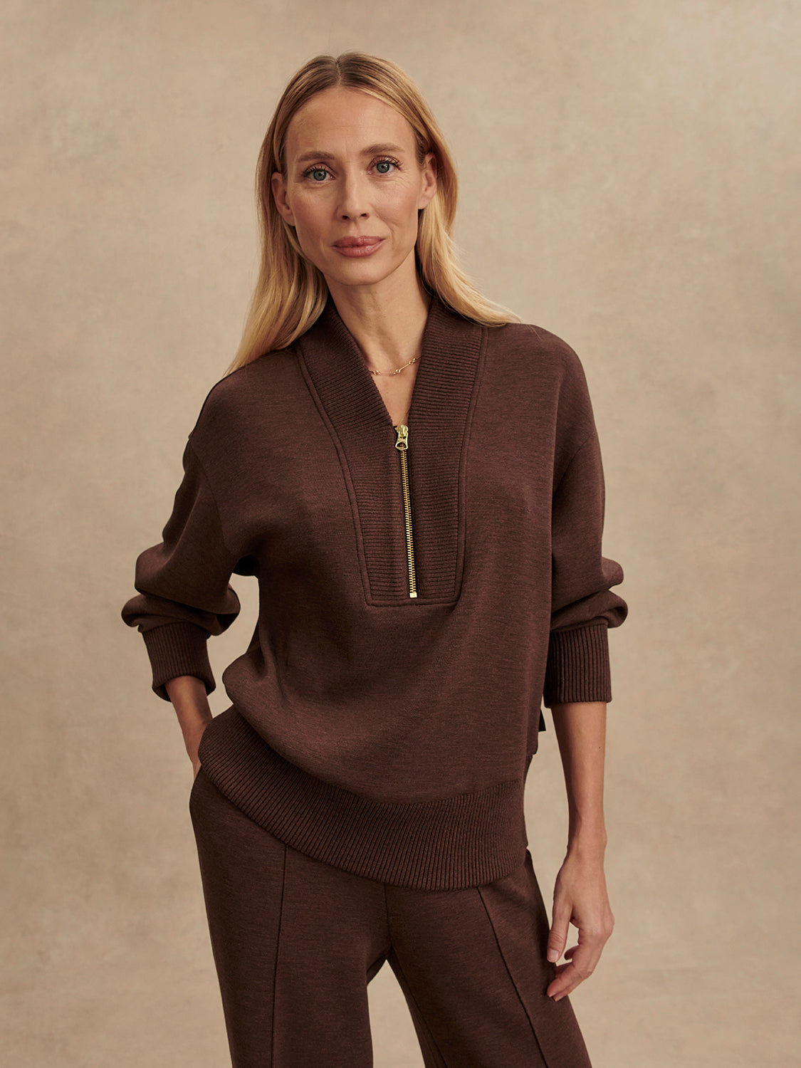 Sally Half Zip Sweater-Core Sweaters-Happy on Main
