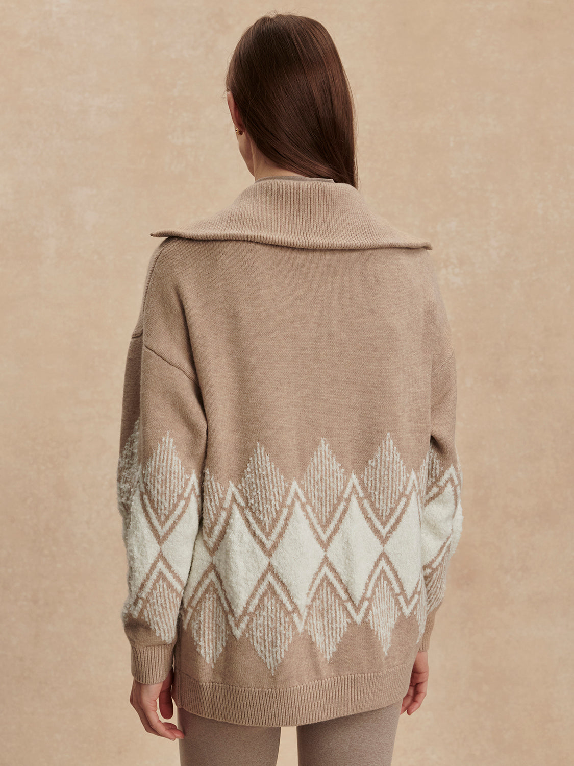 Betty Jacquard Half Zip-Core Sweaters-Happy on Main