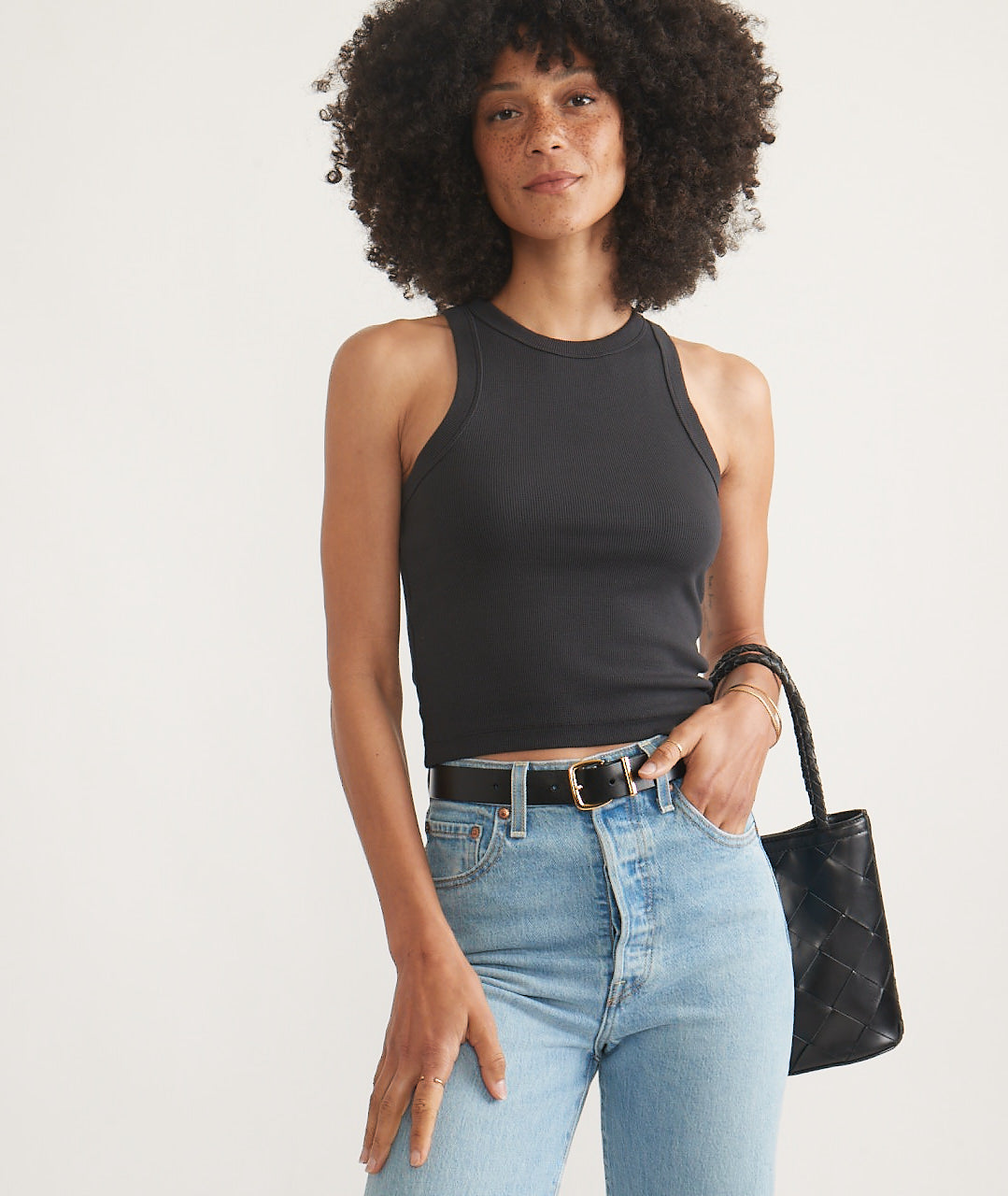 Lexi Rib Sun-In High Neck Crop Tank-Basic Tanks + Tees-Happy on Main