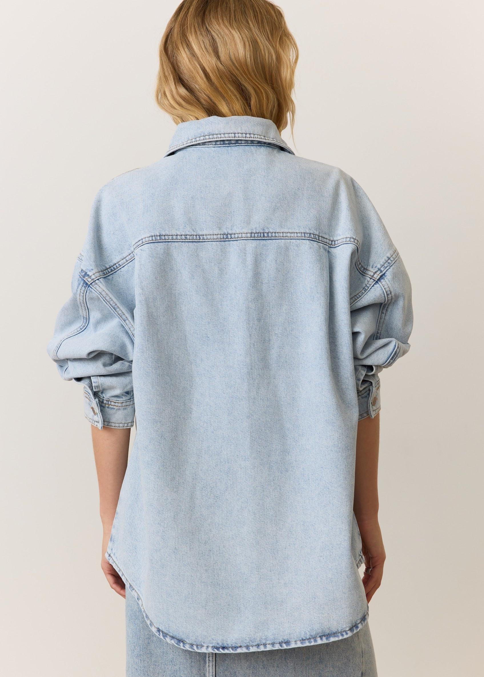 Molly Denim Shirt Jacket-Outerwear-Happy on Main