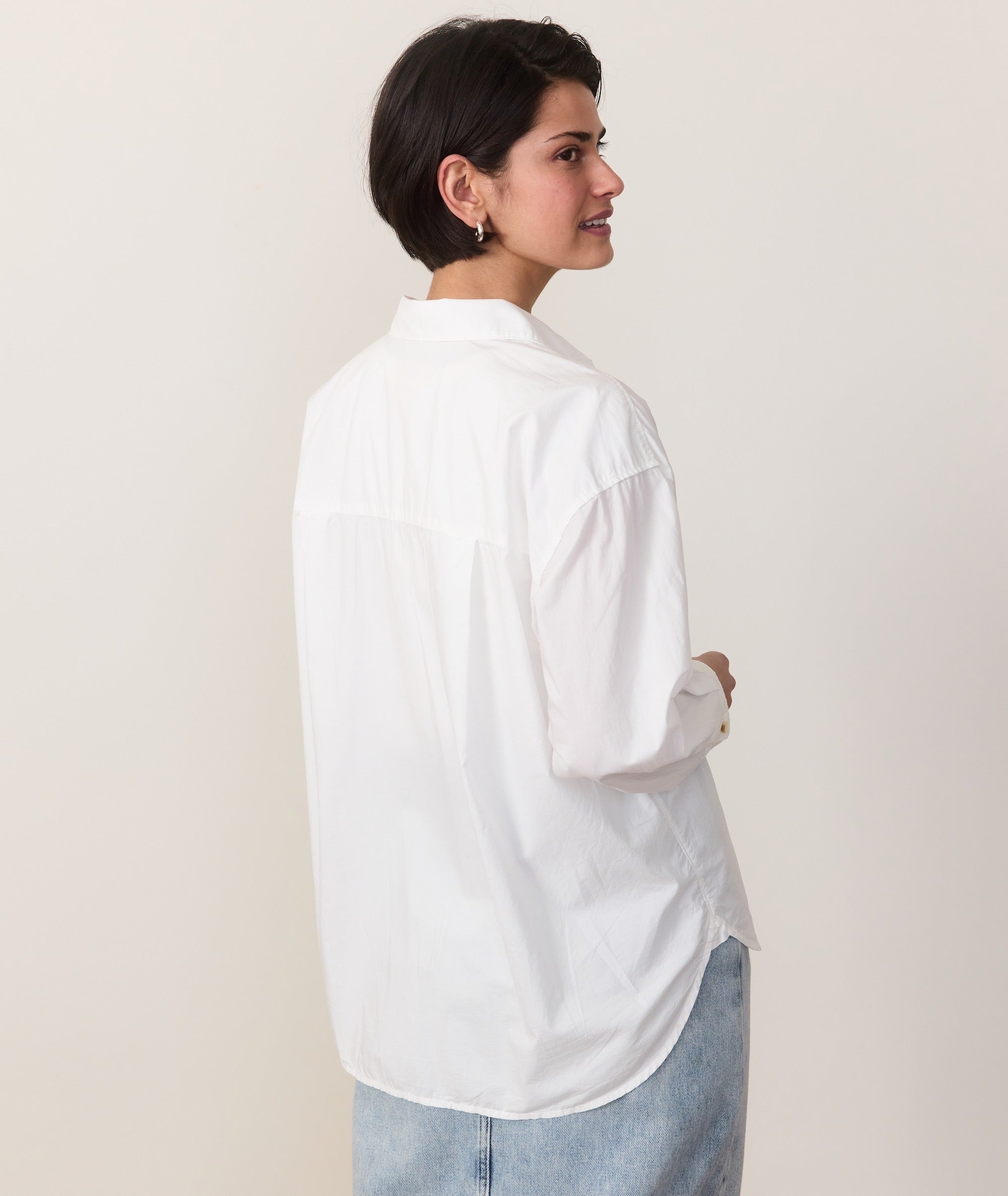 Cali Poplin Oversized Shirt-Casual Tops-Happy on Main