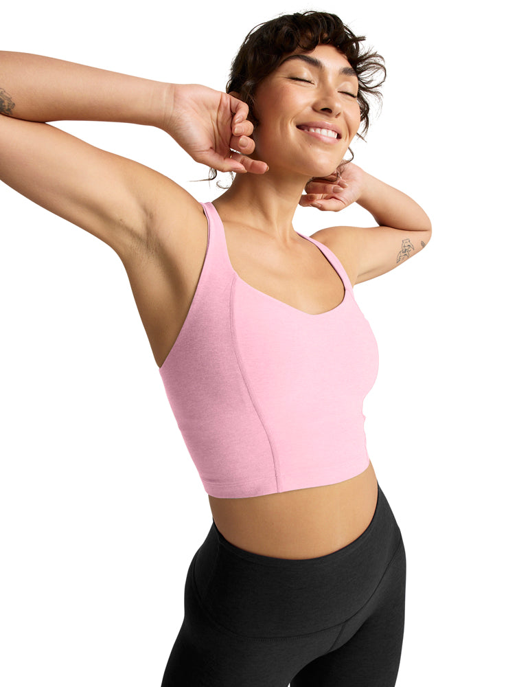 Spacedye Intensity Racerack Cropped Tank - Frosty Pink Heather-Beyond Yoga-Happy on Main