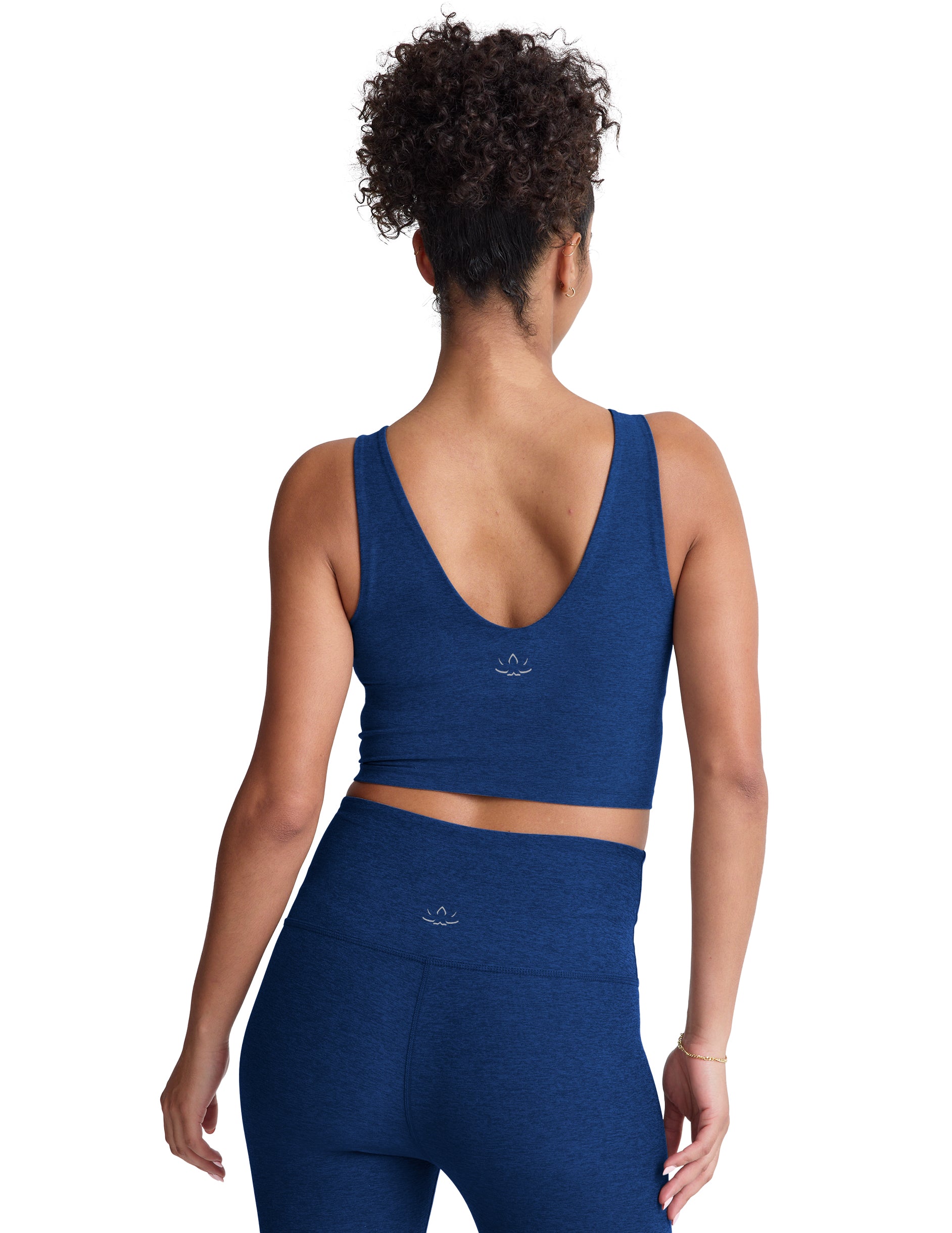 Spacedye Good Day Cropped Tank - Marine Blue Heather-Beyond Yoga-Happy on Main