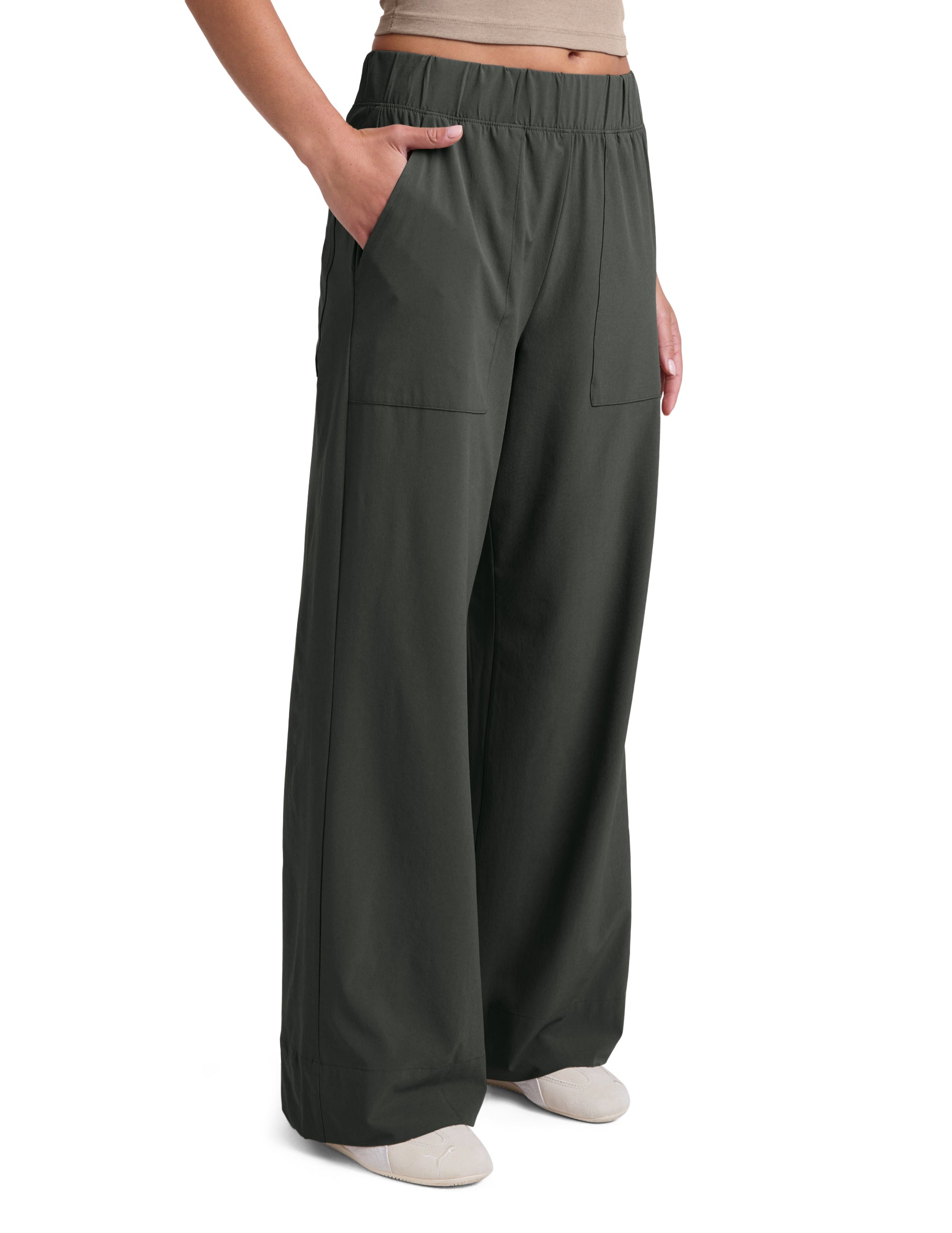 Easy Wide Leg Pant - Slate Green Slgrn-Beyond Yoga-Happy on Main