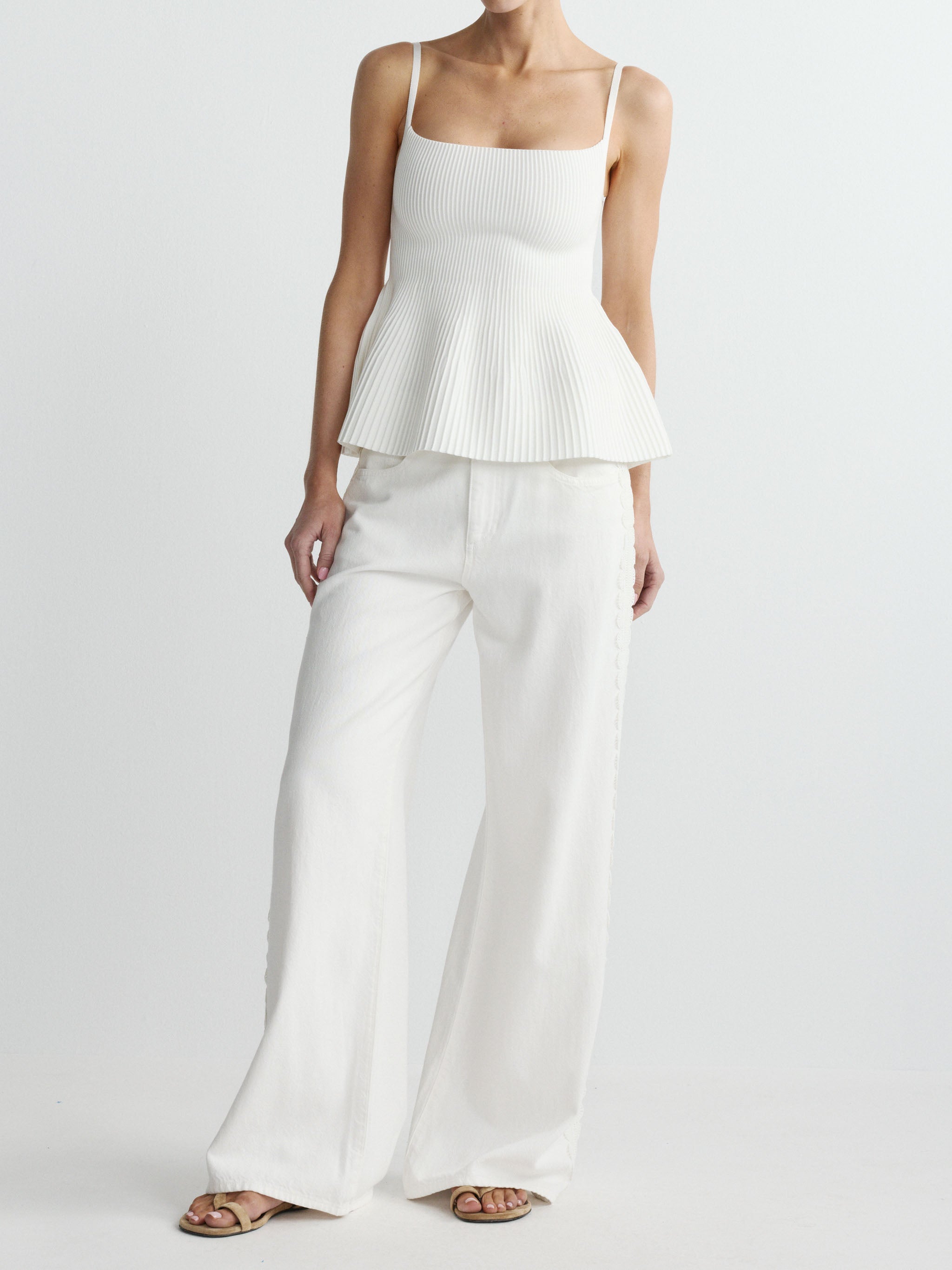 Alex Baggy Wide Leg : Low Rise 32” - White Lace Aura-DL1961-Happy on Main