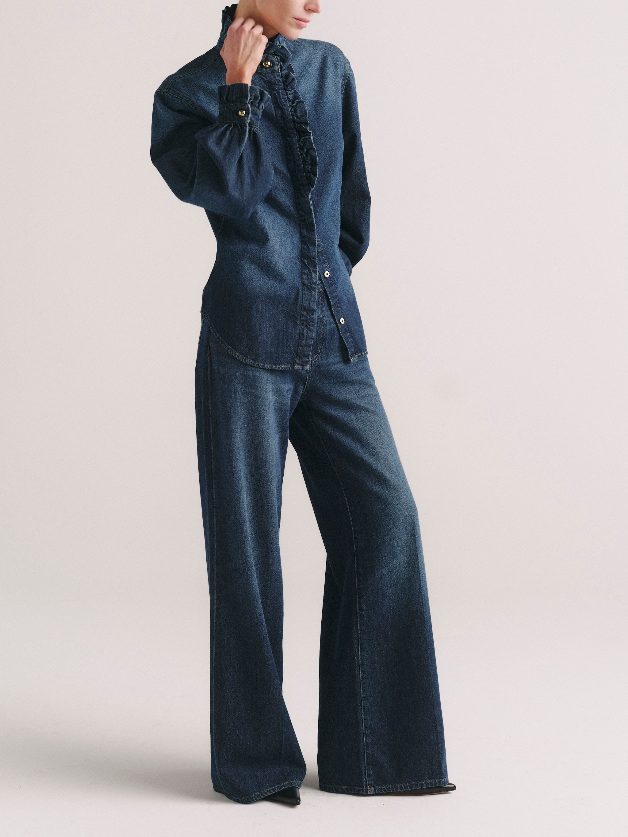 Alex Baggy Wide Leg: Low Rise 32” - Fall Blues Aura-DL1961-Happy on Main