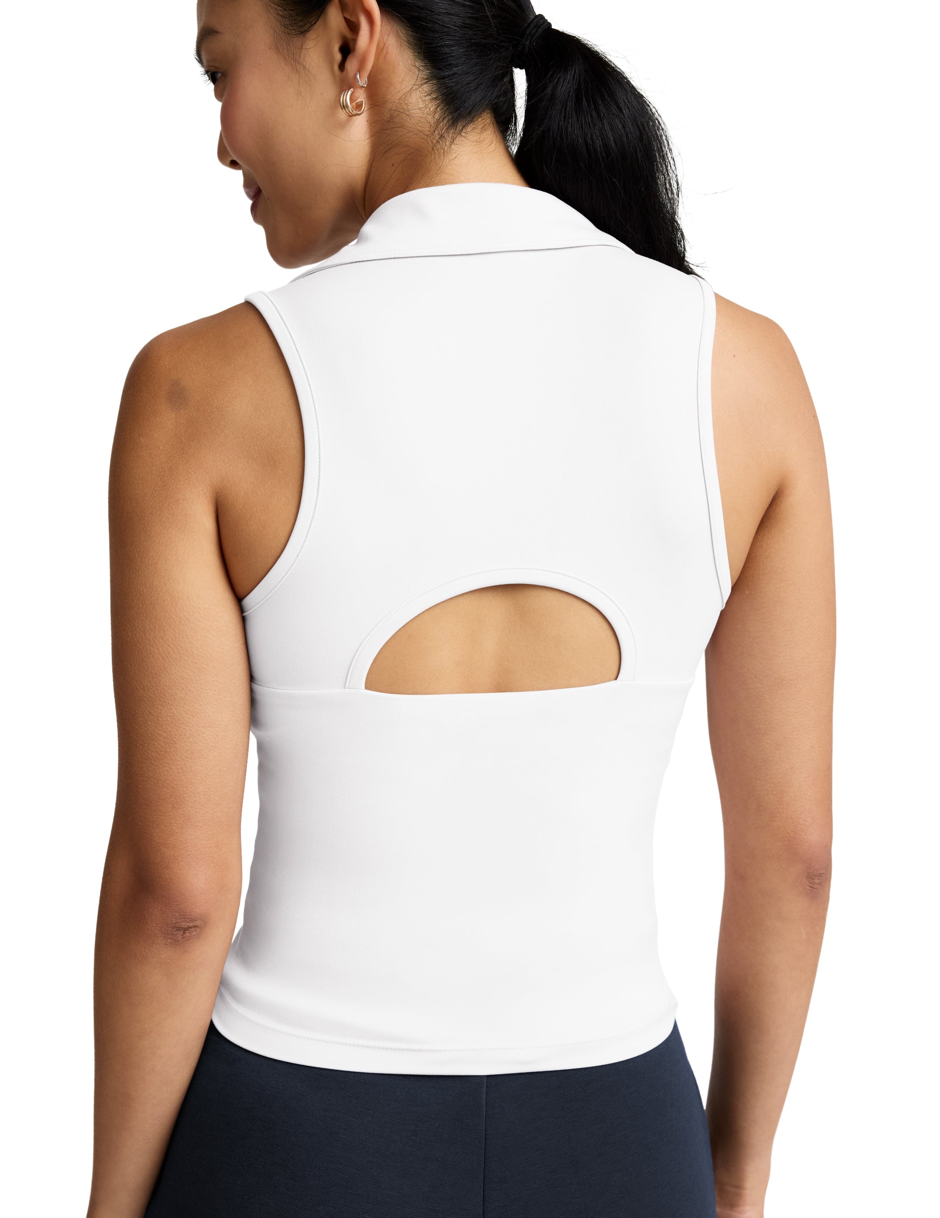 Sport Active Polo Tank - White-Beyond Yoga-Happy on Main