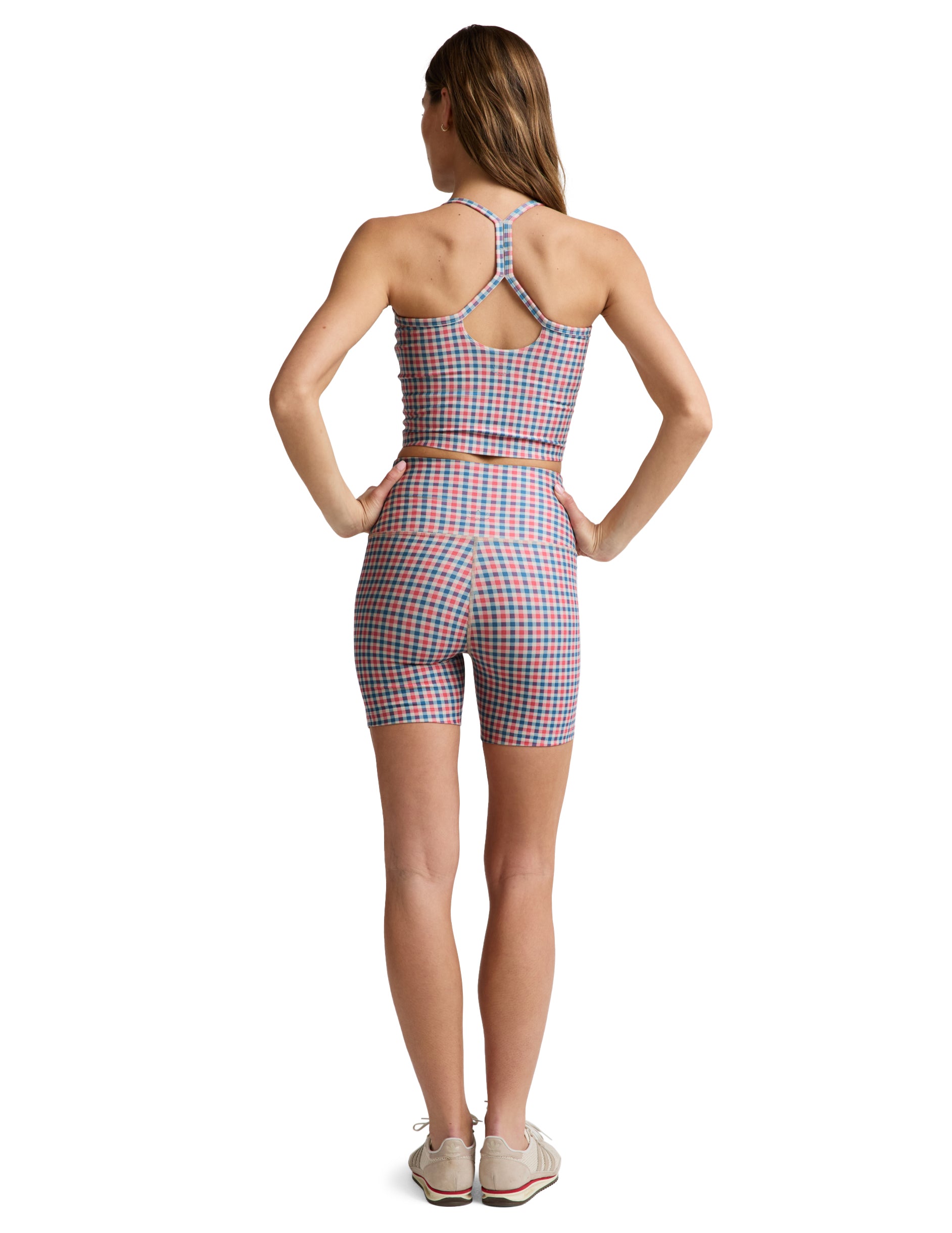Softmark Keep Pace 5 Biker Short - Sunwashed Gingham Multi-Beyond Yoga-Happy on Main