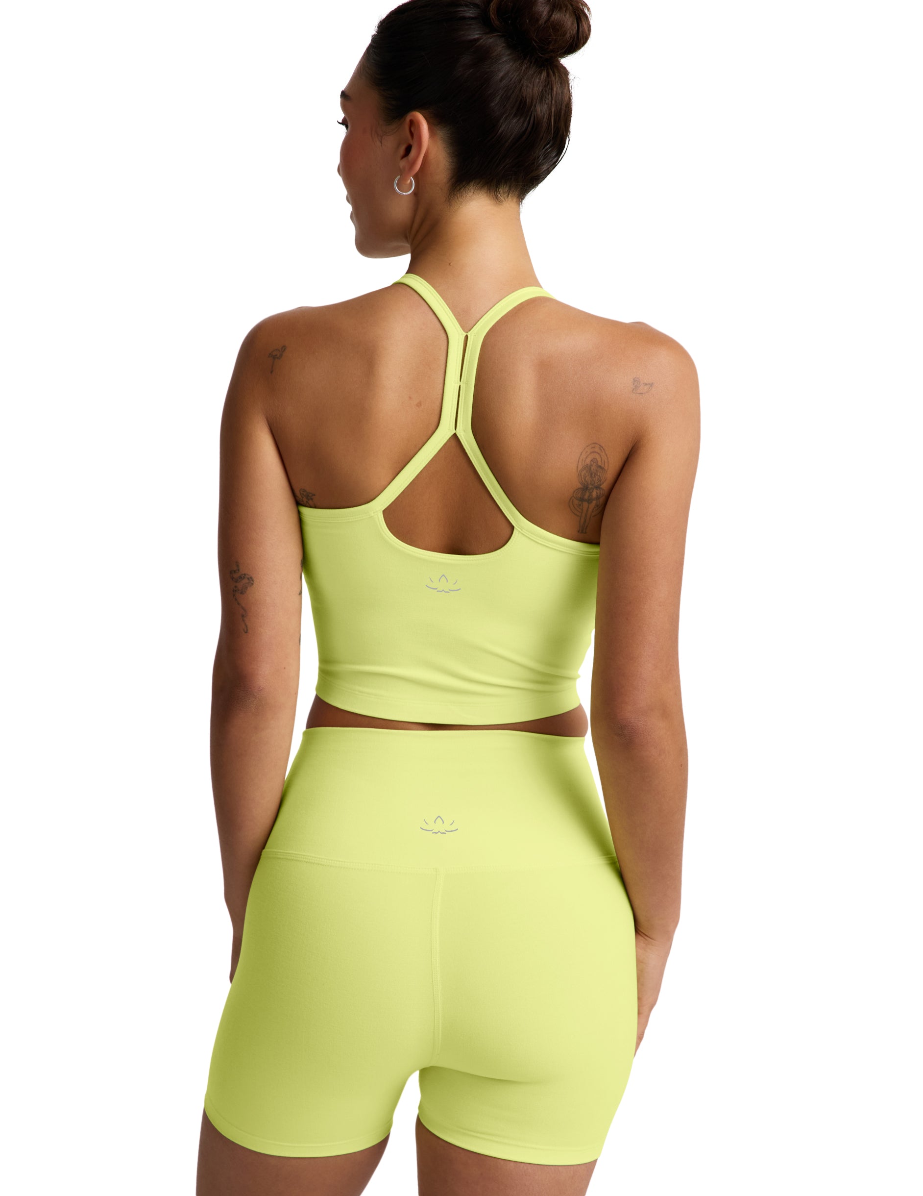 Spacedye Slim Racerback Cropped Tank - Electric Lime Heather-Beyond Yoga-Happy on Main