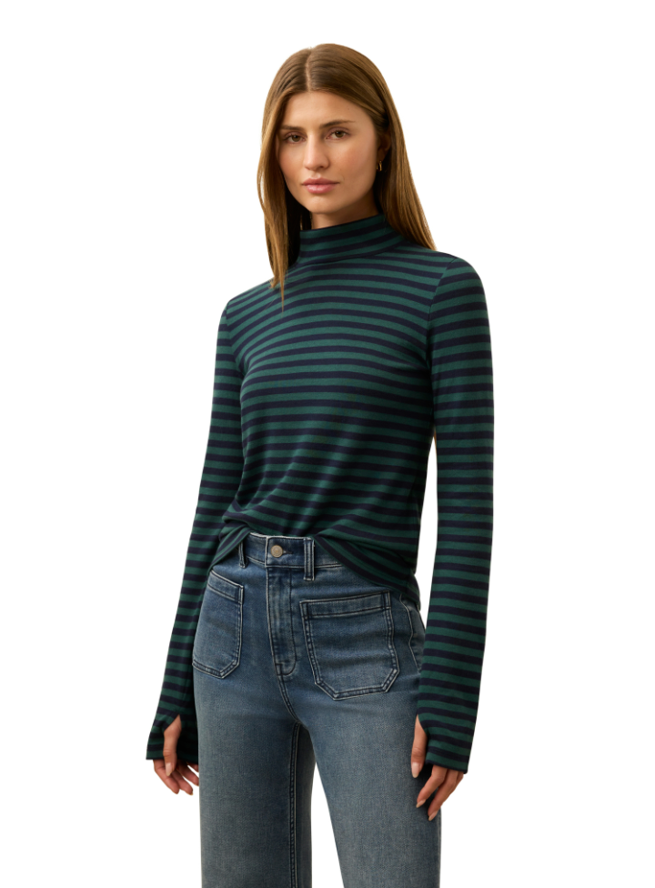 Feather Cloud Layering T Neck - Alpine Navy-Faherty-Happy on Main