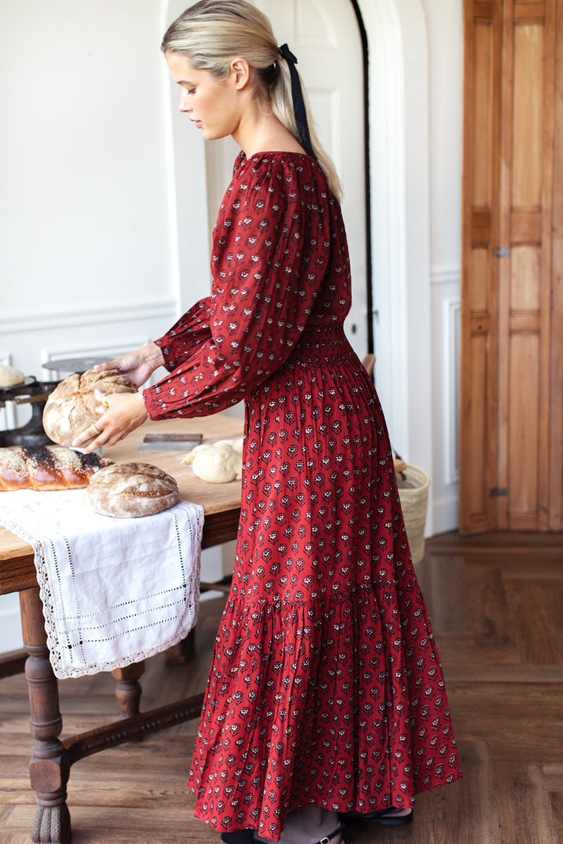 Shirred Skirt - Lantern Flower Rouge-Emerson Fry-Happy on Main