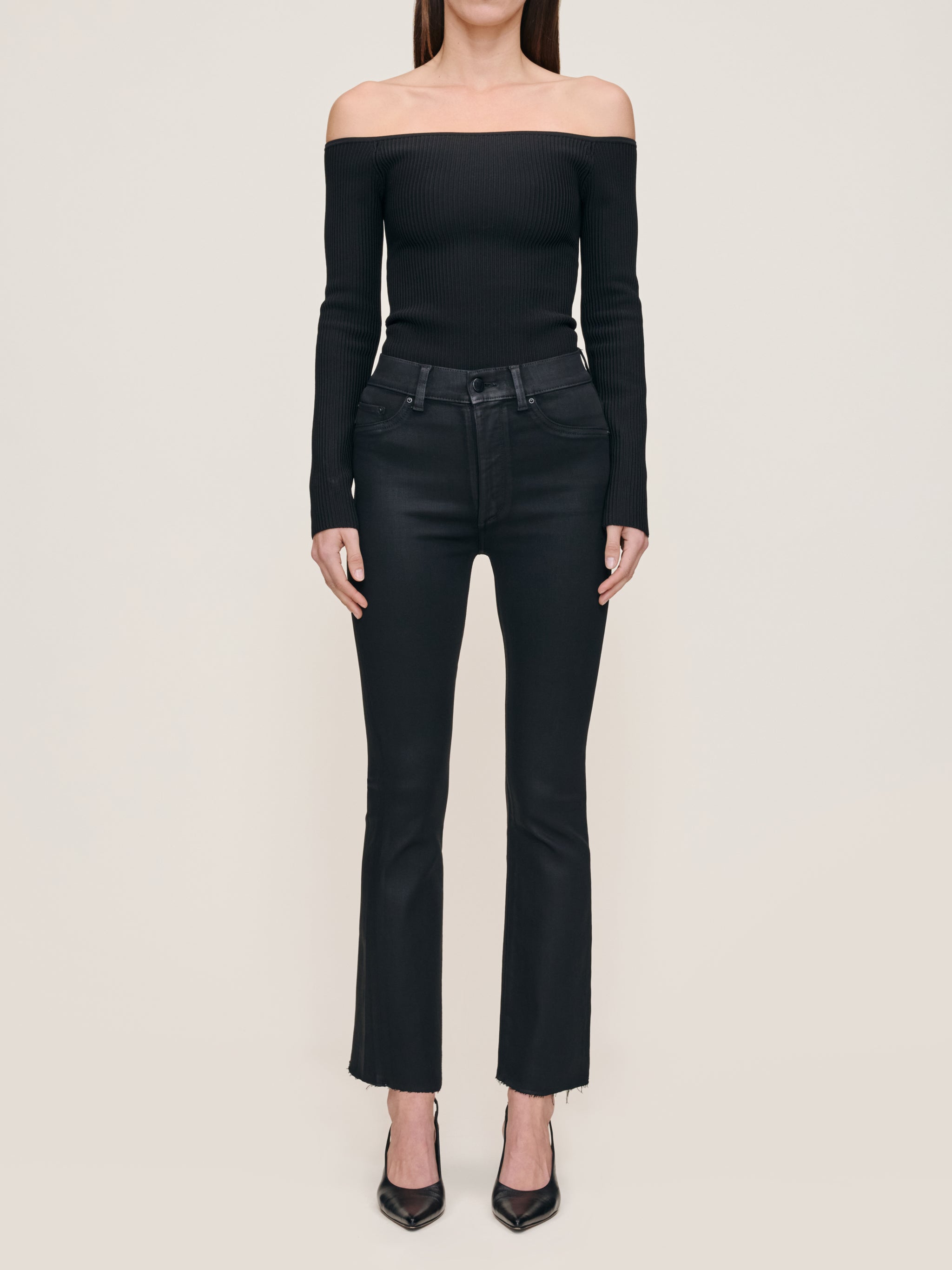 Bridget Boot: High Rise - Black Coated-DL1961-Happy on Main