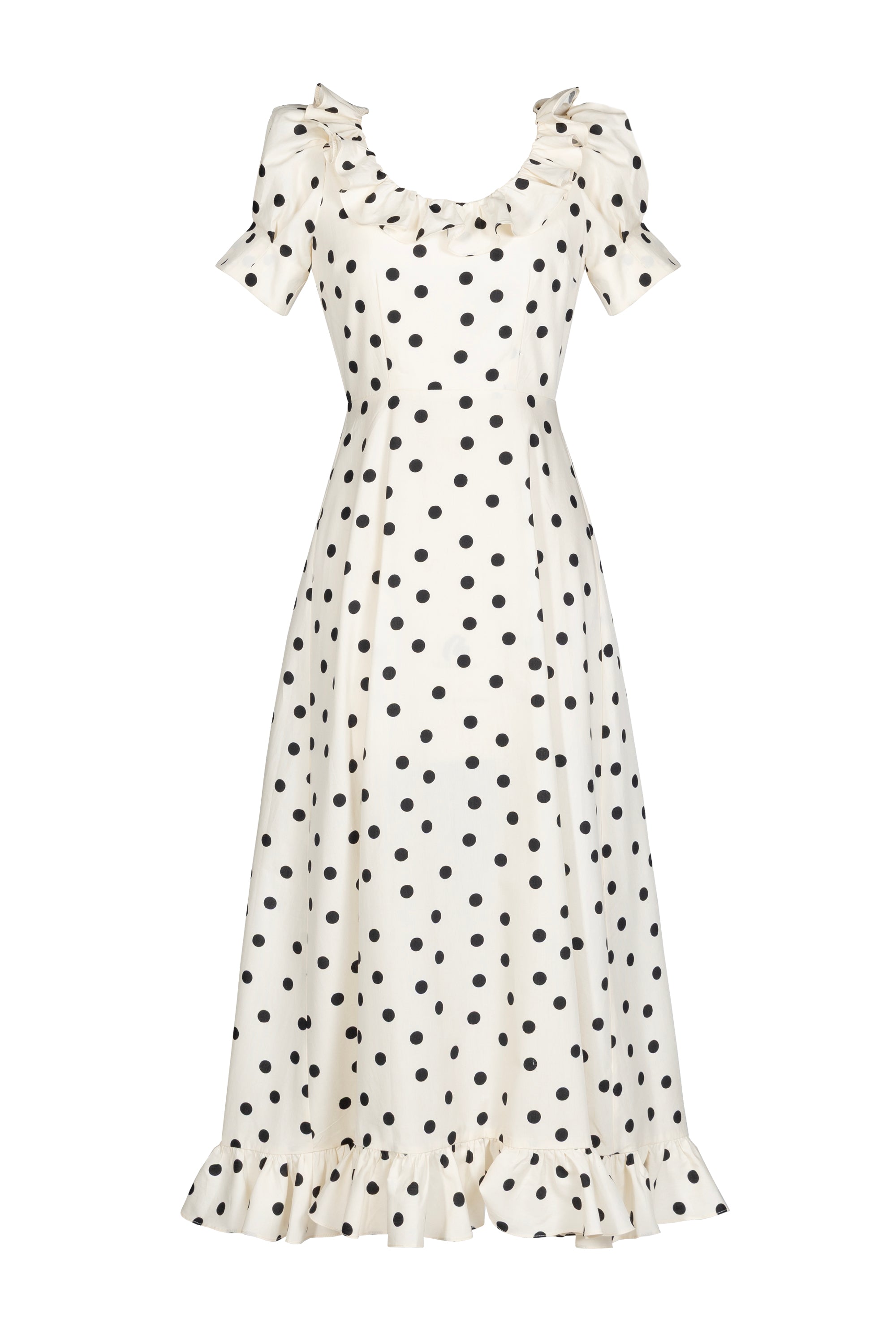 Beatrice Dress - White Polka-Queens of Archive-Happy on Main