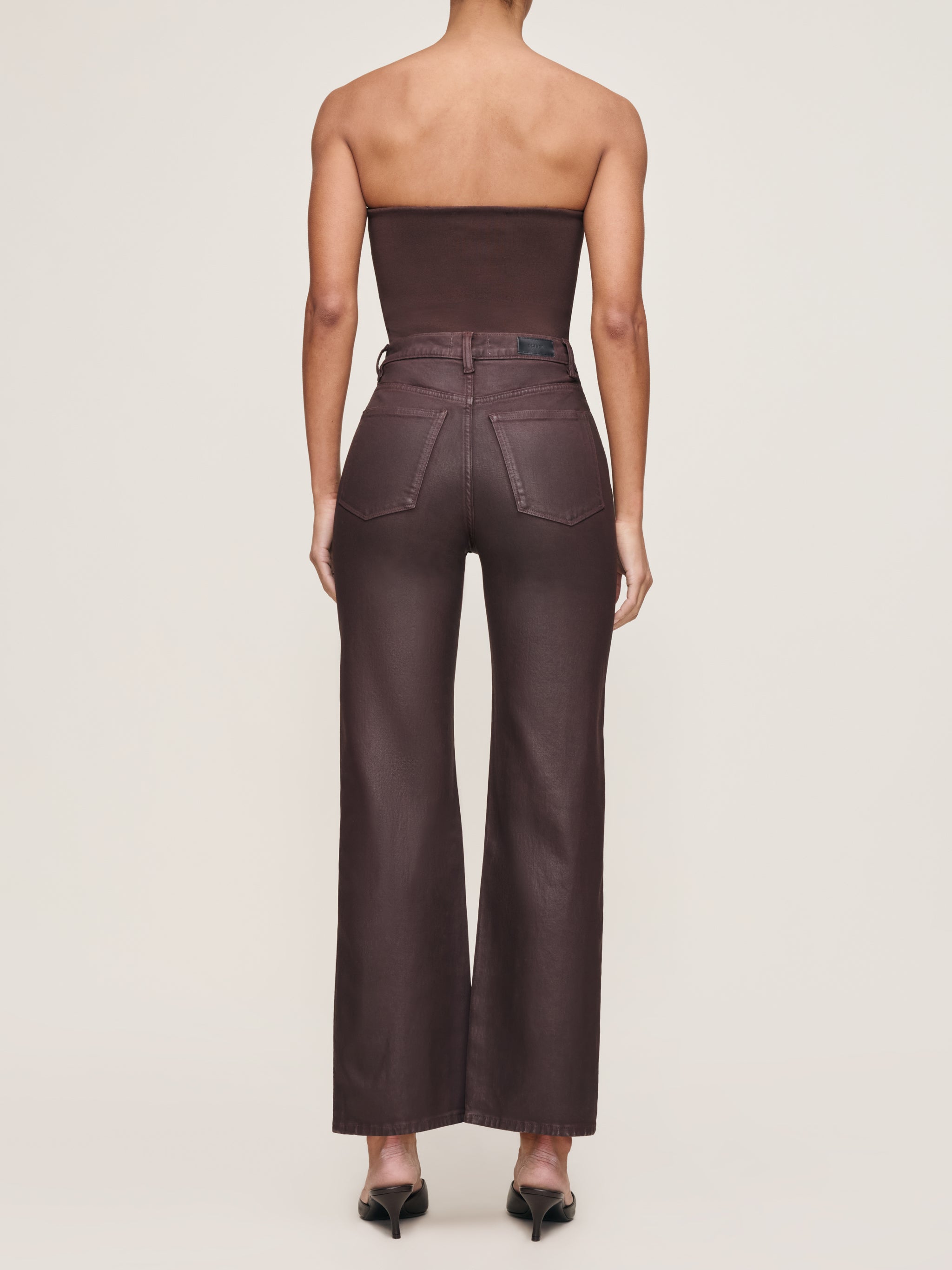 Karmine Refined Wide Leg: High Rise - Fig Coated-DL1961-Happy on Main