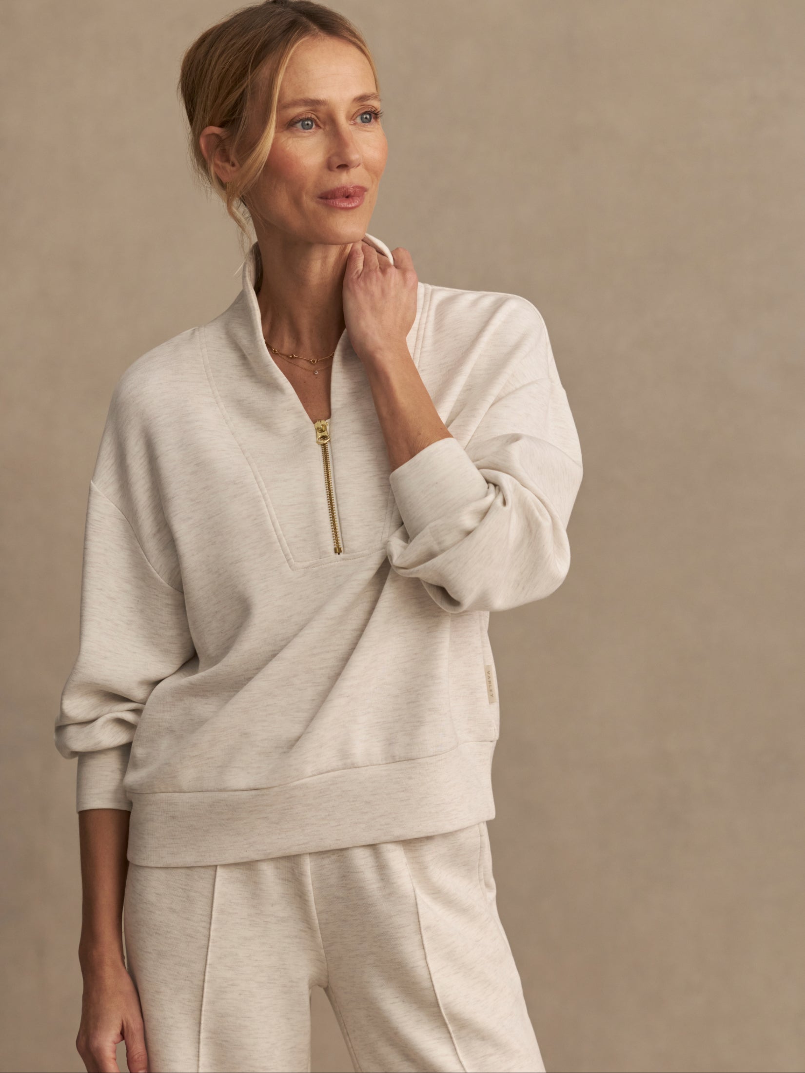 Davidson Sweat - Ivory Marl-Varley-Happy on Main