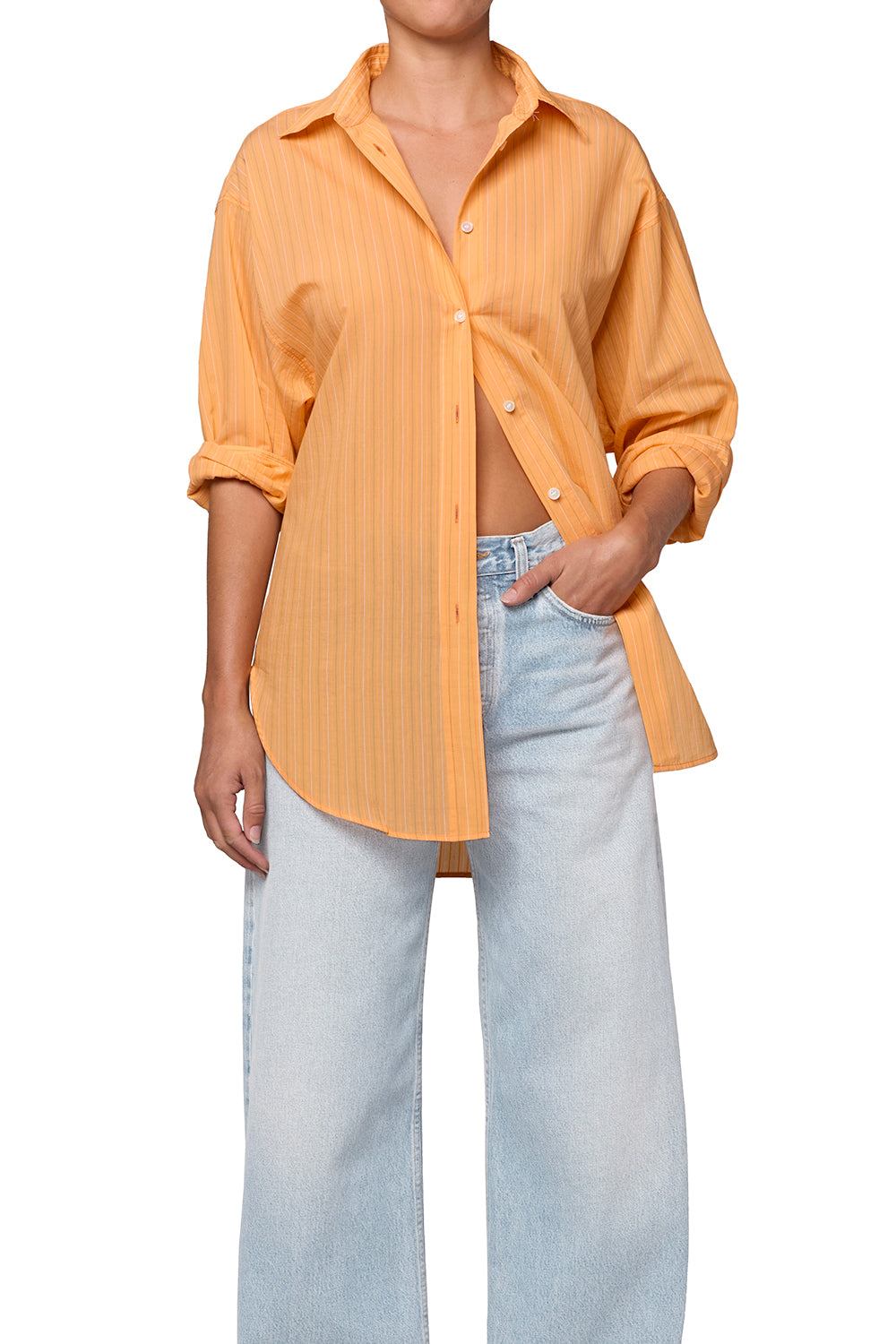 Sona Shirt - Fontana Stripe/Orange Soda-AGOLDE-Happy on Main