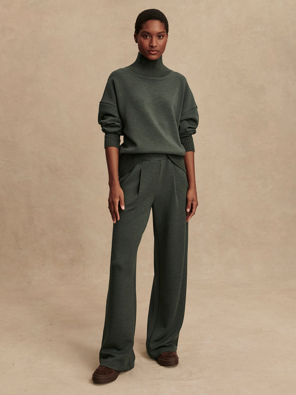 The Extra Wide Leg Pant 29.5 - Olive Marl-Varley-Happy on Main