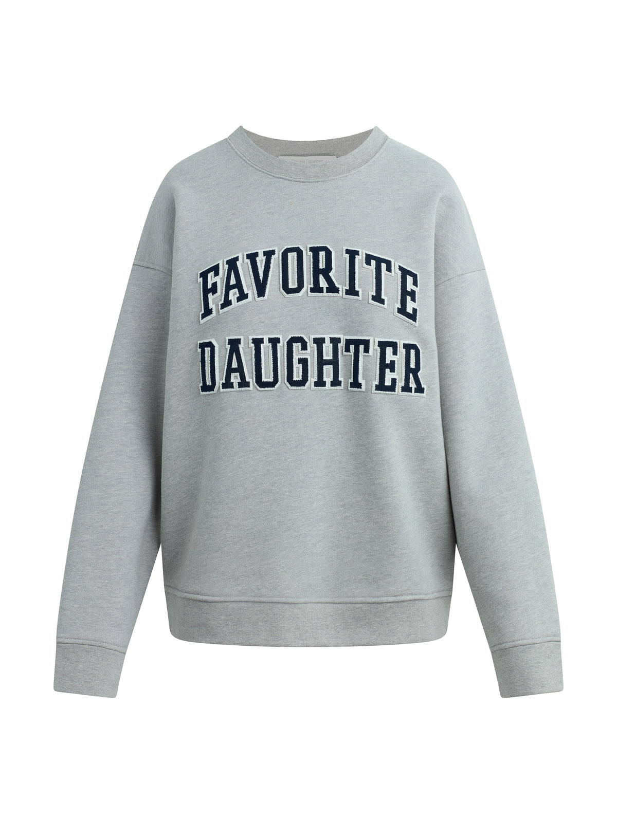 The Embroidery Collegiate Sweatshirt - Heather Grey/Navy-Favorite Daughter-Happy on Main