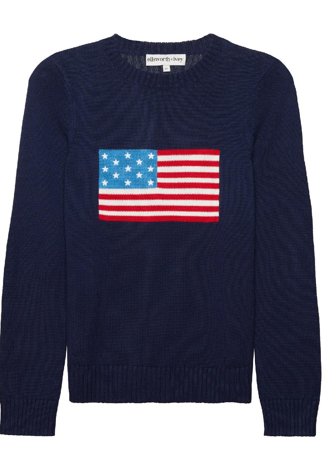 American Flag Classic Crewneck Sweater-Core Sweaters-Happy on Main