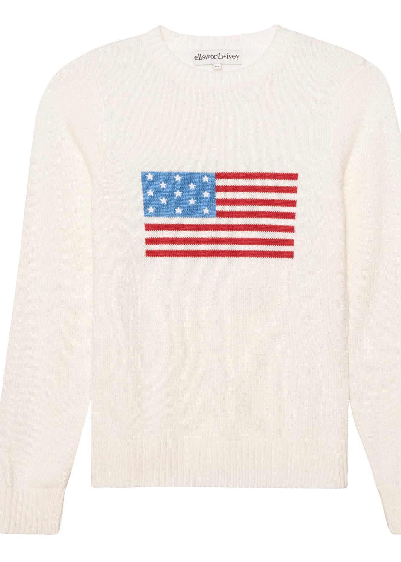 American Flag Classic Crewneck Sweater-Core Sweaters-Happy on Main