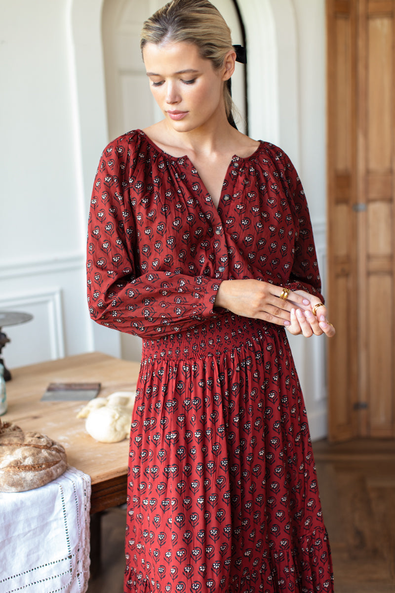 Frances Blouse - Lantern Flower Rouge-Emerson Fry-Happy on Main