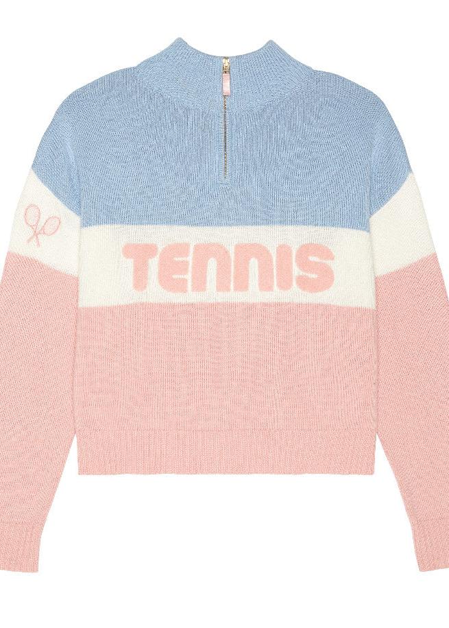 Madison Quarterzip Sweater - Tennis Colorblocked-Core Sweaters-Happy on Main