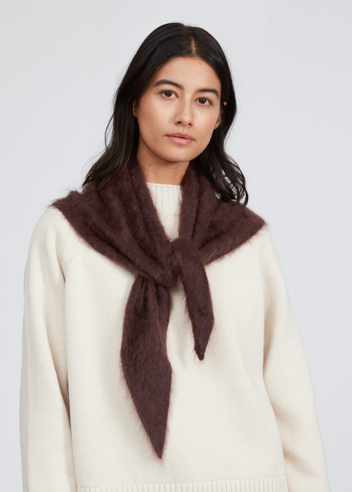 Jada Brushed Cashmere Bandana Scarf - Dark Brown-Rag & Bone-Happy on Main