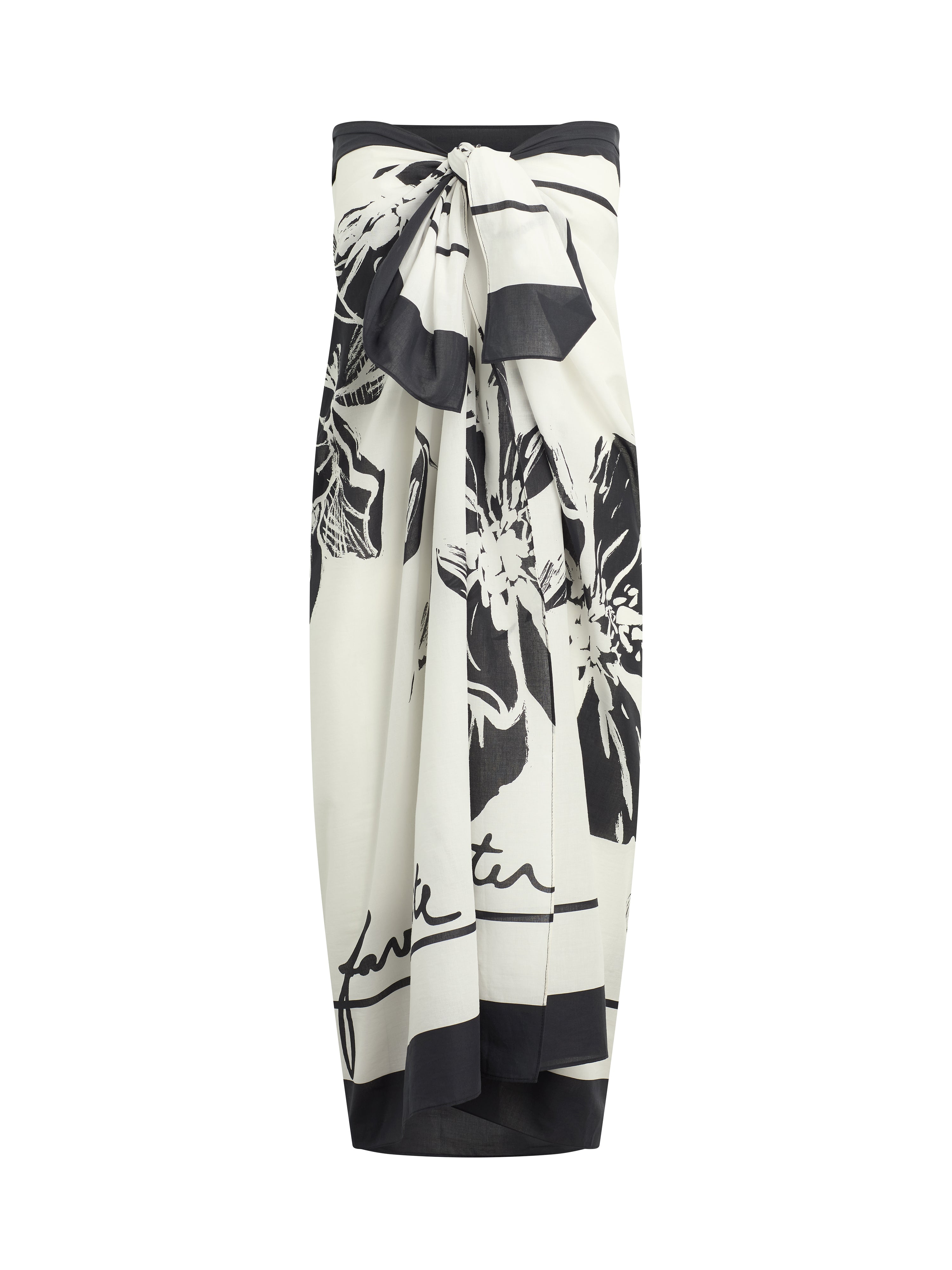 The Vintage Floral Pareo - Black/White-Favorite Daughter-Happy on Main