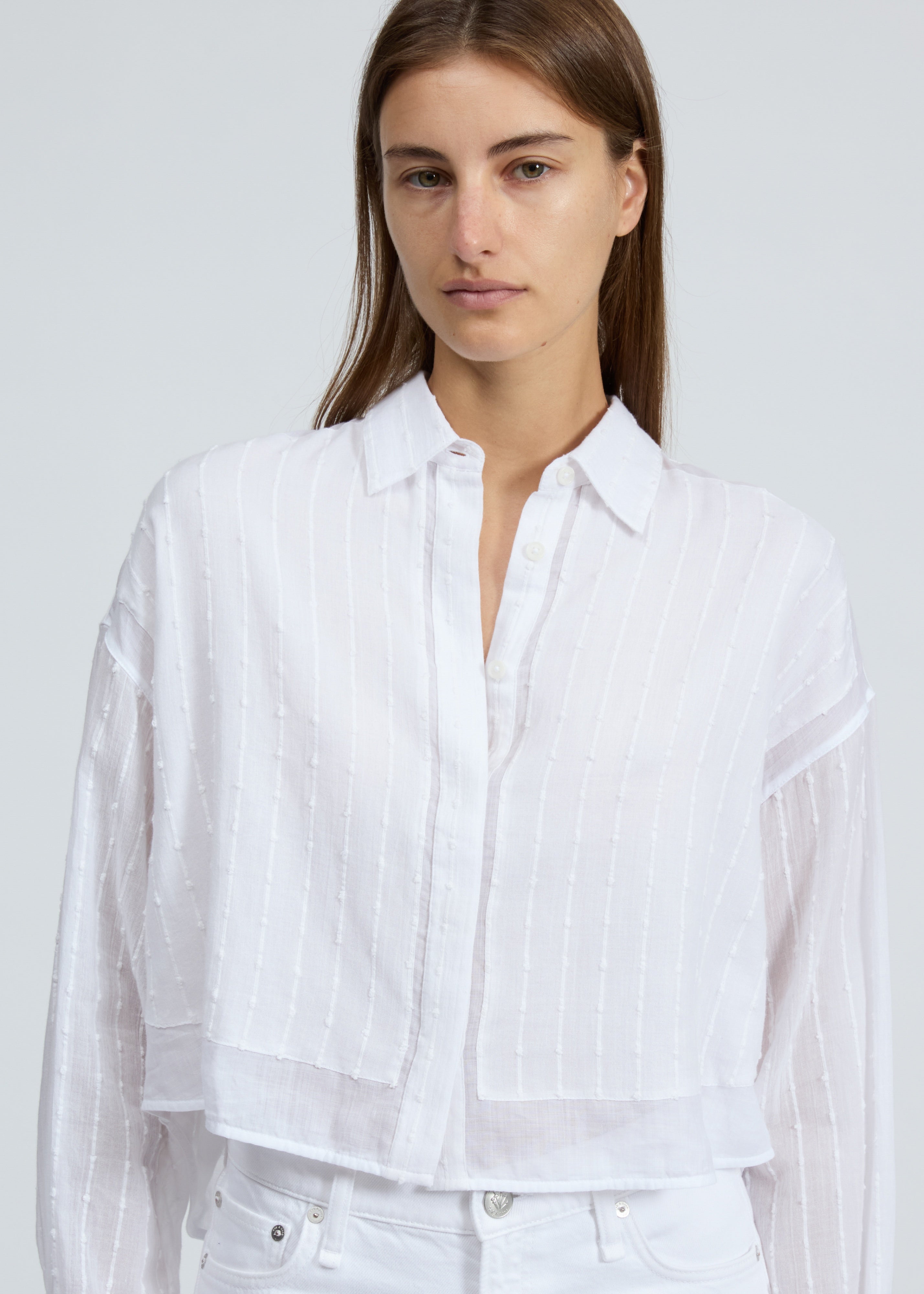 Marin LS Combo Shirt - White-Rag & Bone-Happy on Main