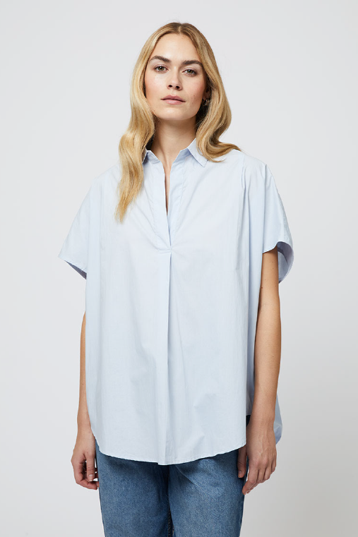 Cele Rhodes Poplin Sleeveless Shirt-Casual Tops-Happy on Main