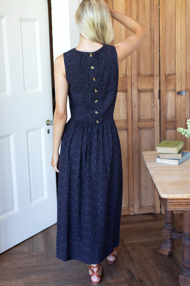 Wide Hem Skirt - Midnight Eyelet-Emerson Fry-Happy on Main
