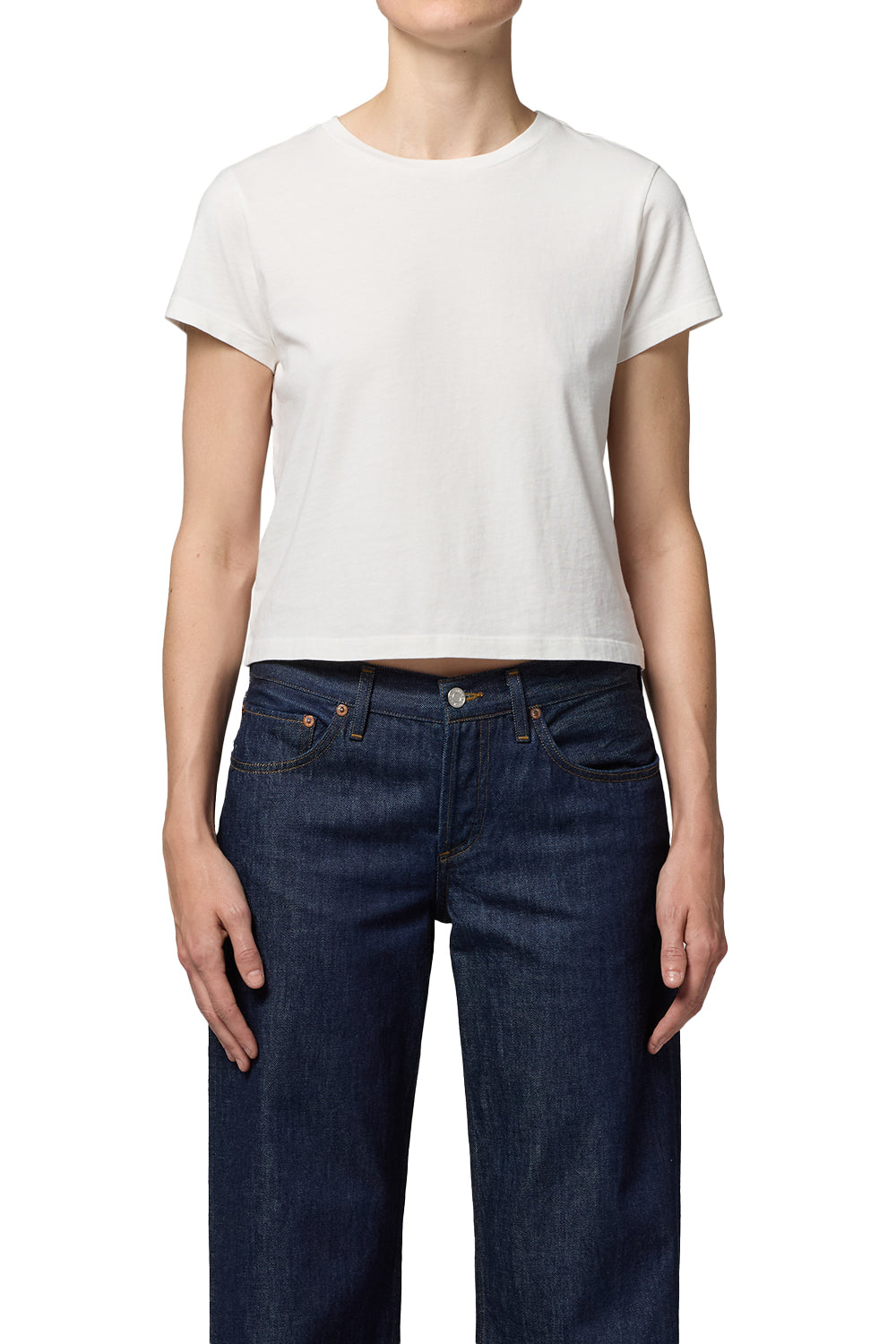 Adine Shrunken Tee - White Ash-AGOLDE-Happy on Main