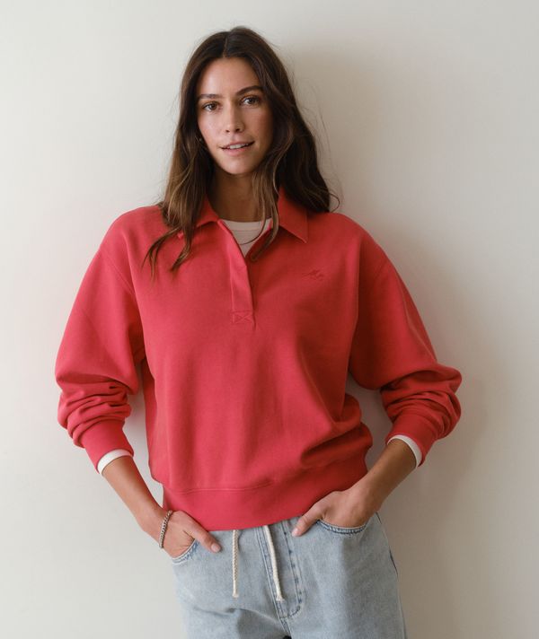 Cloud 9 Fleece Polo - Faded Ruby-Marine Layer-Happy on Main
