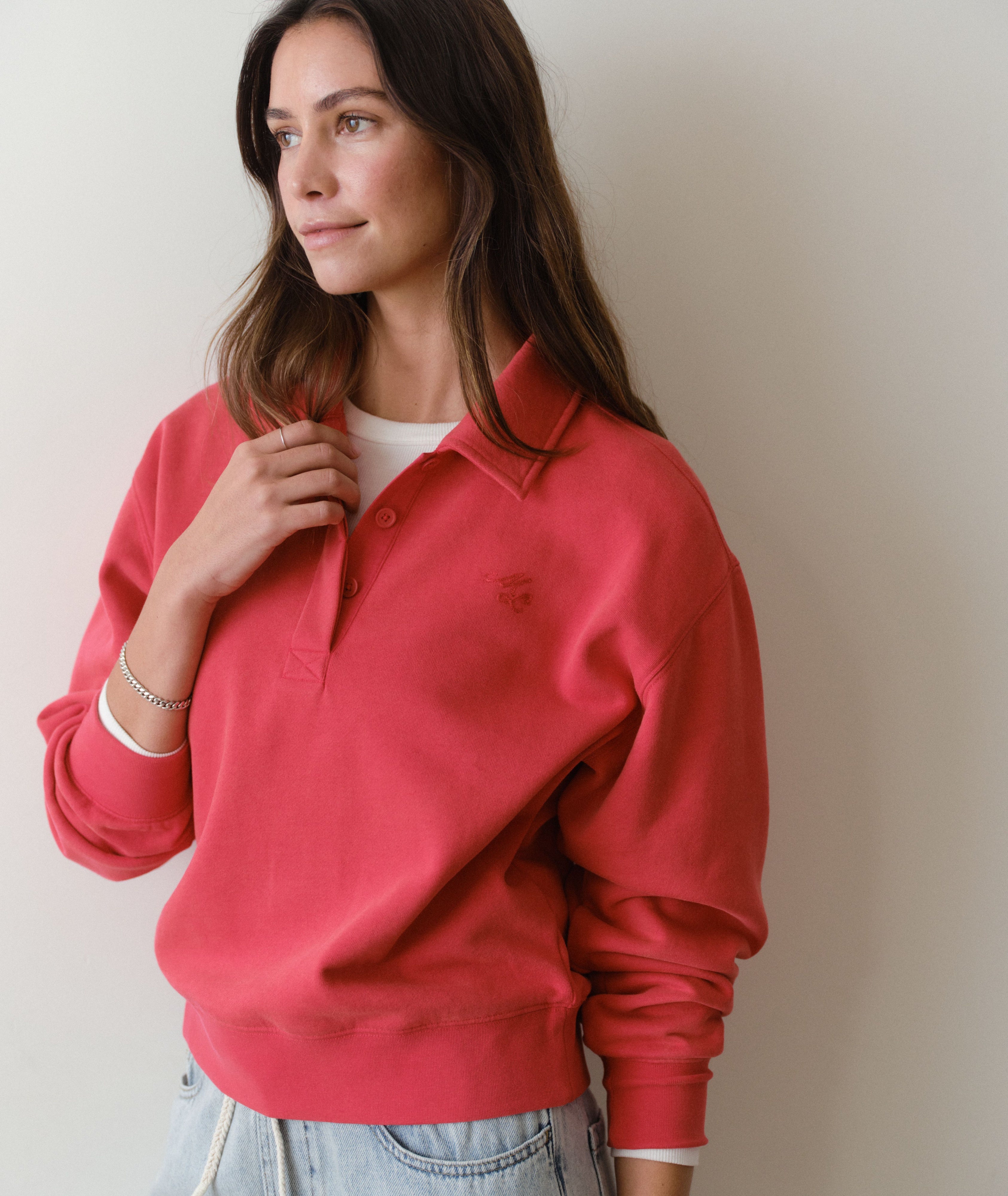 Cloud 9 Fleece Polo - Faded Ruby-Marine Layer-Happy on Main